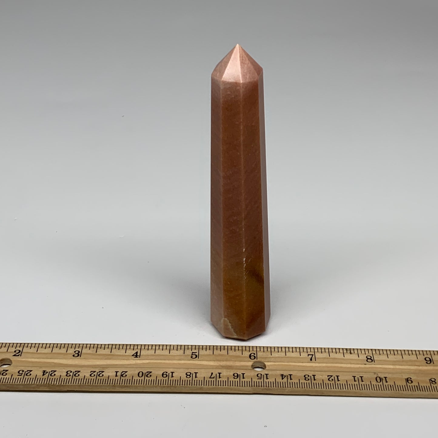 146.7g, 5.4"x1"x1" Red Aventurine Tower Obelisk Point Crystal @India,B31097