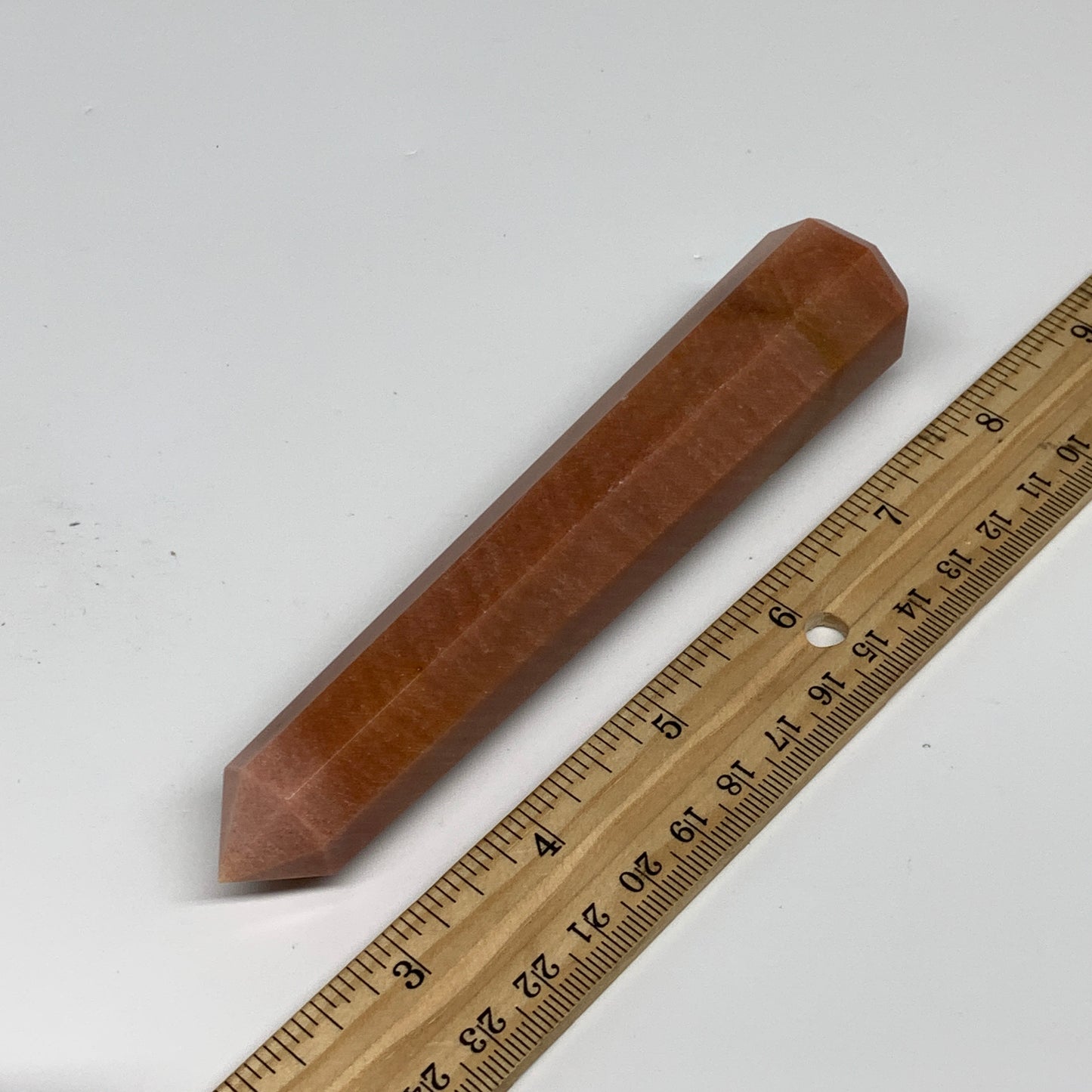 146.7g, 5.4"x1"x1" Red Aventurine Tower Obelisk Point Crystal @India,B31097