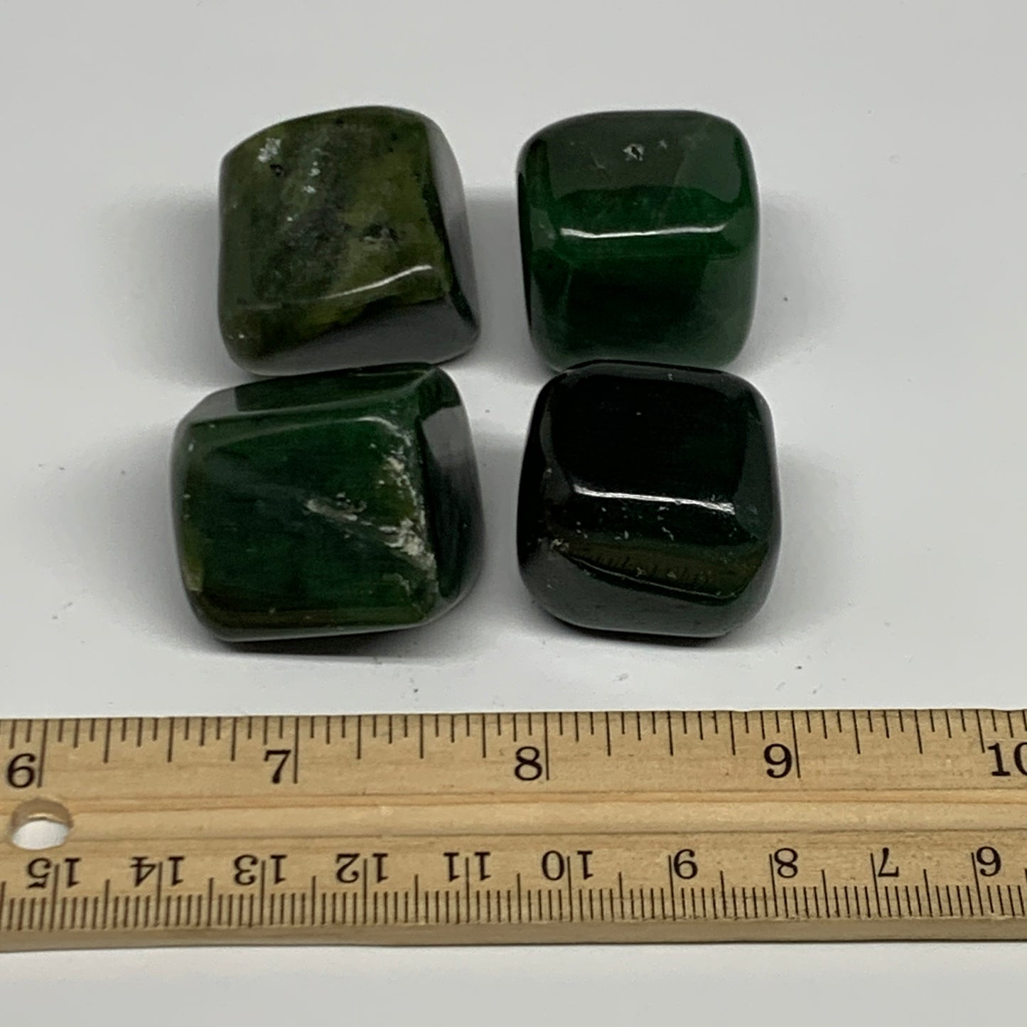 164.8g, 1"-1.1", 4pcs, Natural Nephrite Jade Tumbled Stone @Afghanistan,B31885