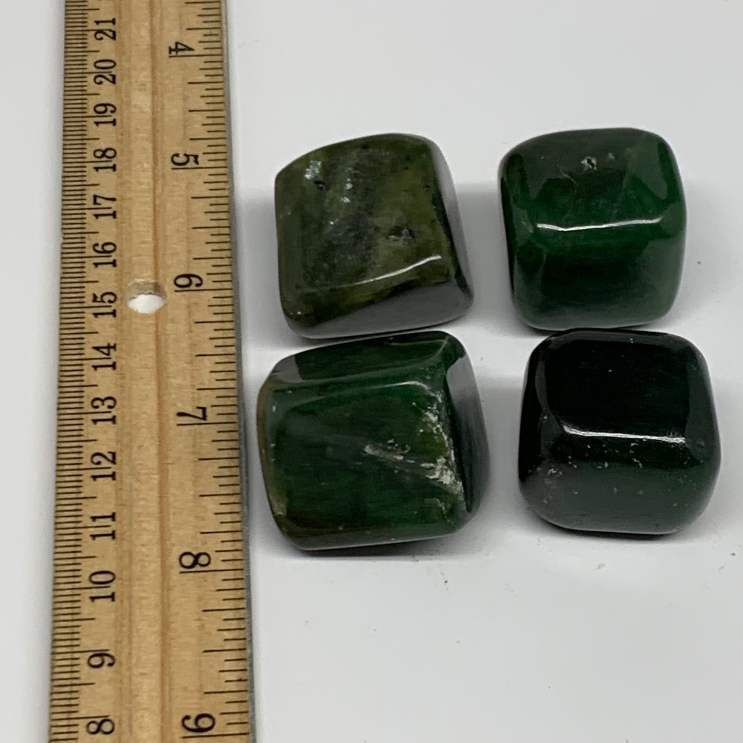164.8g, 1"-1.1", 4pcs, Natural Nephrite Jade Tumbled Stone @Afghanistan,B31885