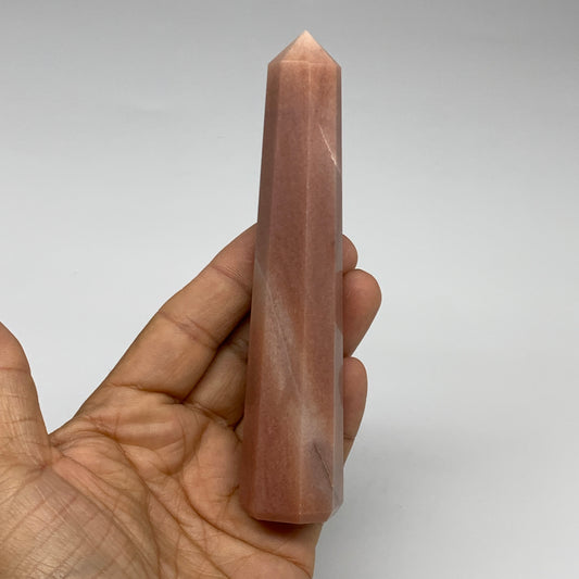 141.2g, 5.1"x1"x1" Red Aventurine Tower Obelisk Point Crystal @India,B31098