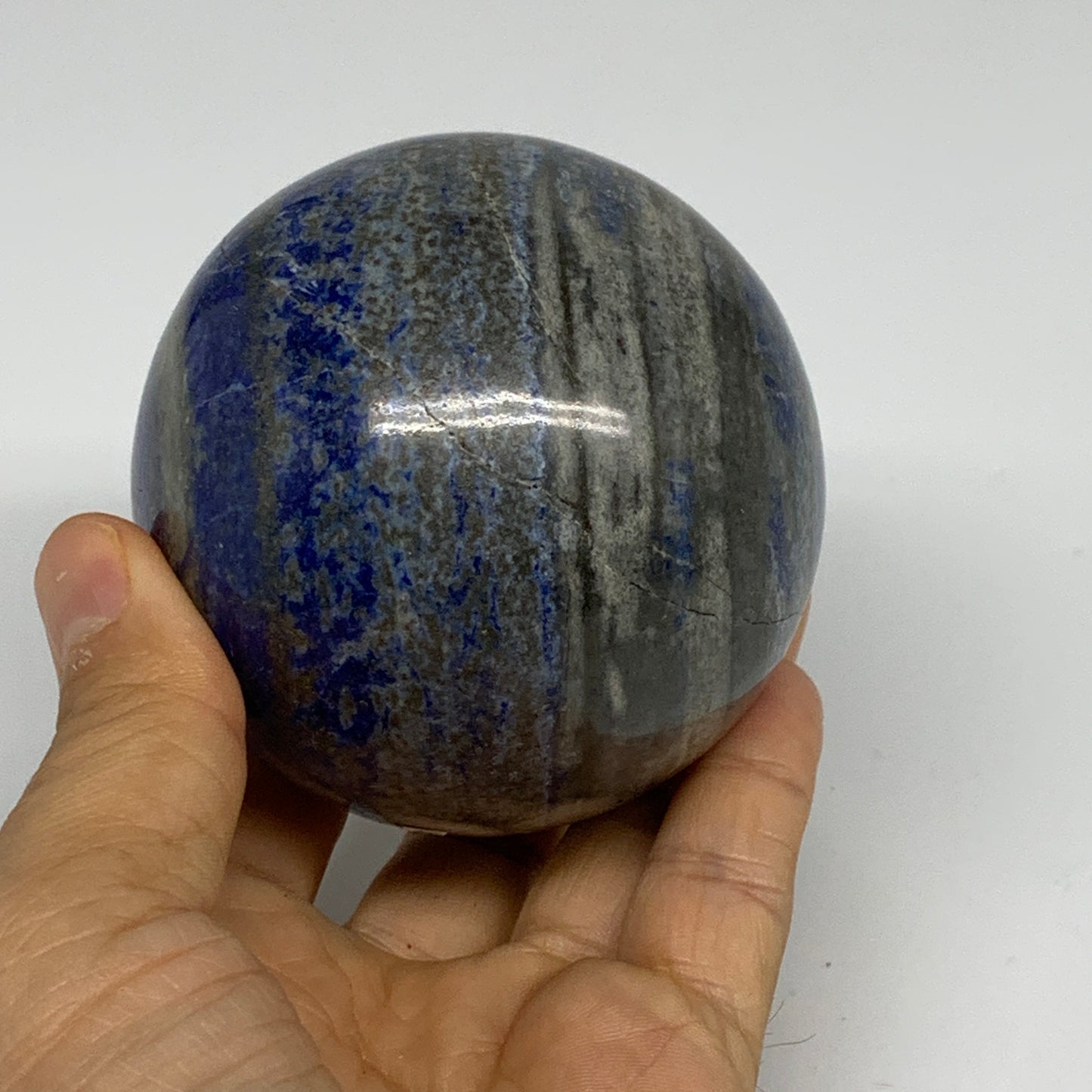 1.41 lbs, 2.9" (73mm), Lapis Lazuli Sphere Ball Gemstone @Afghanistan, B33190