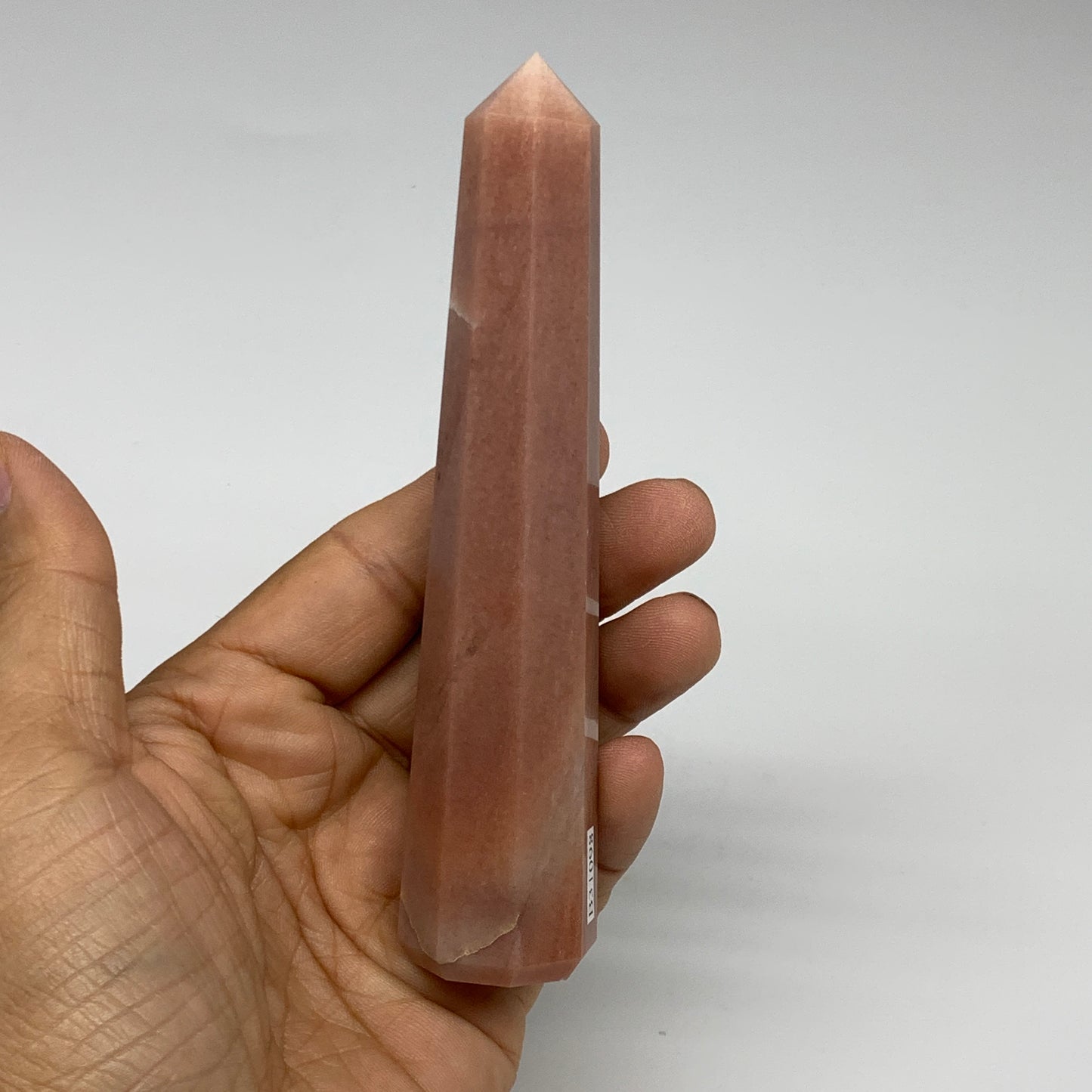 141.2g, 5.1"x1"x1" Red Aventurine Tower Obelisk Point Crystal @India,B31098