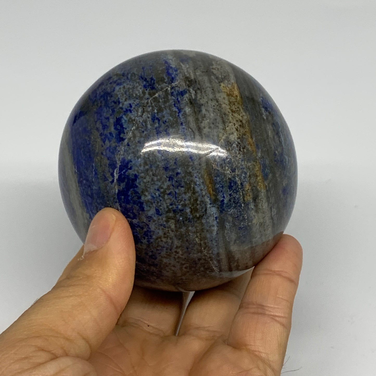 1.41 lbs, 2.9" (73mm), Lapis Lazuli Sphere Ball Gemstone @Afghanistan, B33190