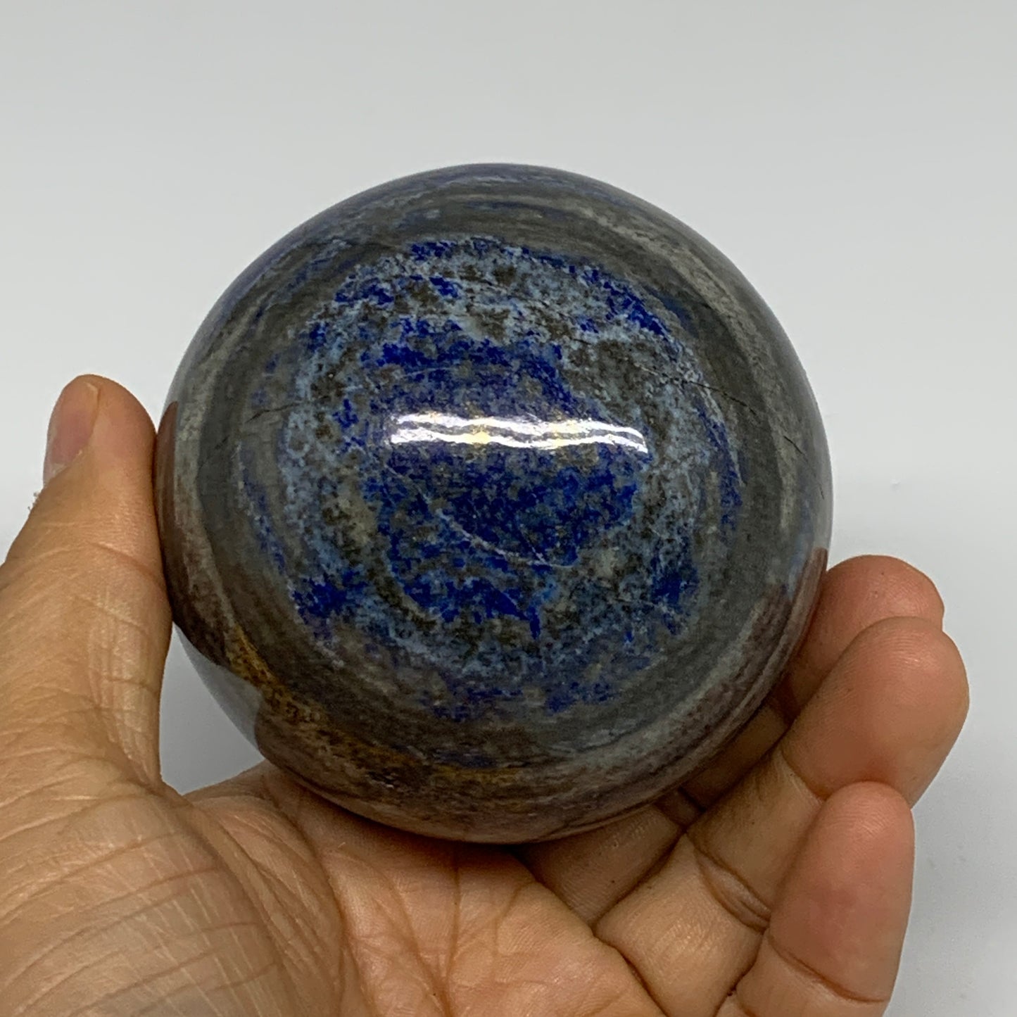 1.41 lbs, 2.9" (73mm), Lapis Lazuli Sphere Ball Gemstone @Afghanistan, B33190