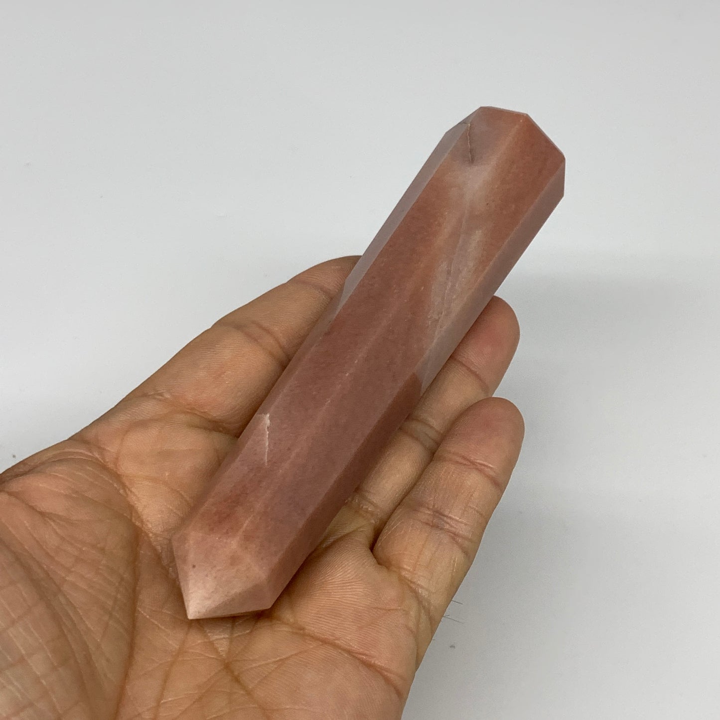 141.2g, 5.1"x1"x1" Red Aventurine Tower Obelisk Point Crystal @India,B31098