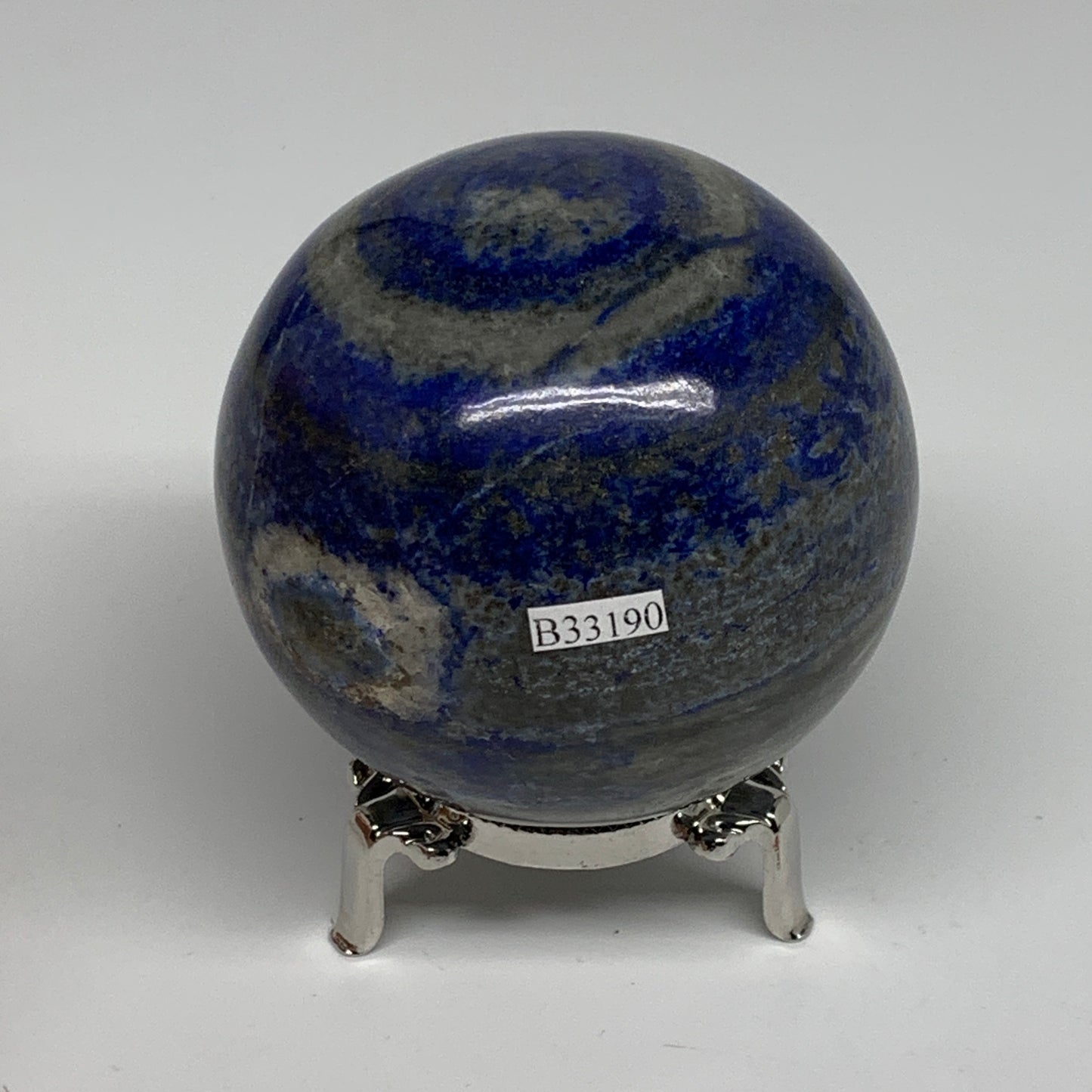1.41 lbs, 2.9" (73mm), Lapis Lazuli Sphere Ball Gemstone @Afghanistan, B33190