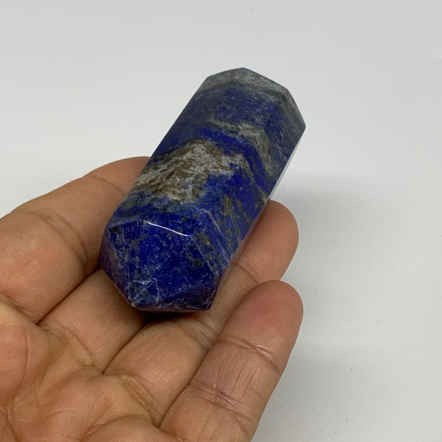97.7g, 2.6"x1", Natural Lapis Lazuli Tower Point Obelisk Afghanistan,B30367