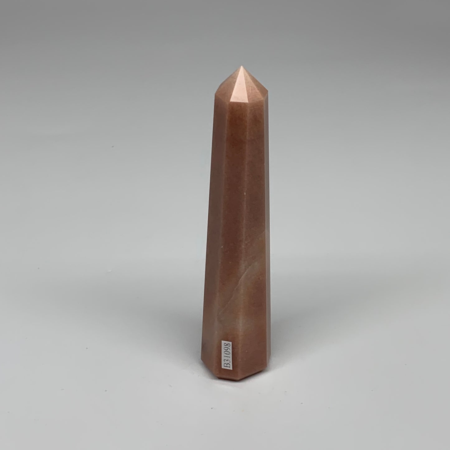 141.2g, 5.1"x1"x1" Red Aventurine Tower Obelisk Point Crystal @India,B31098