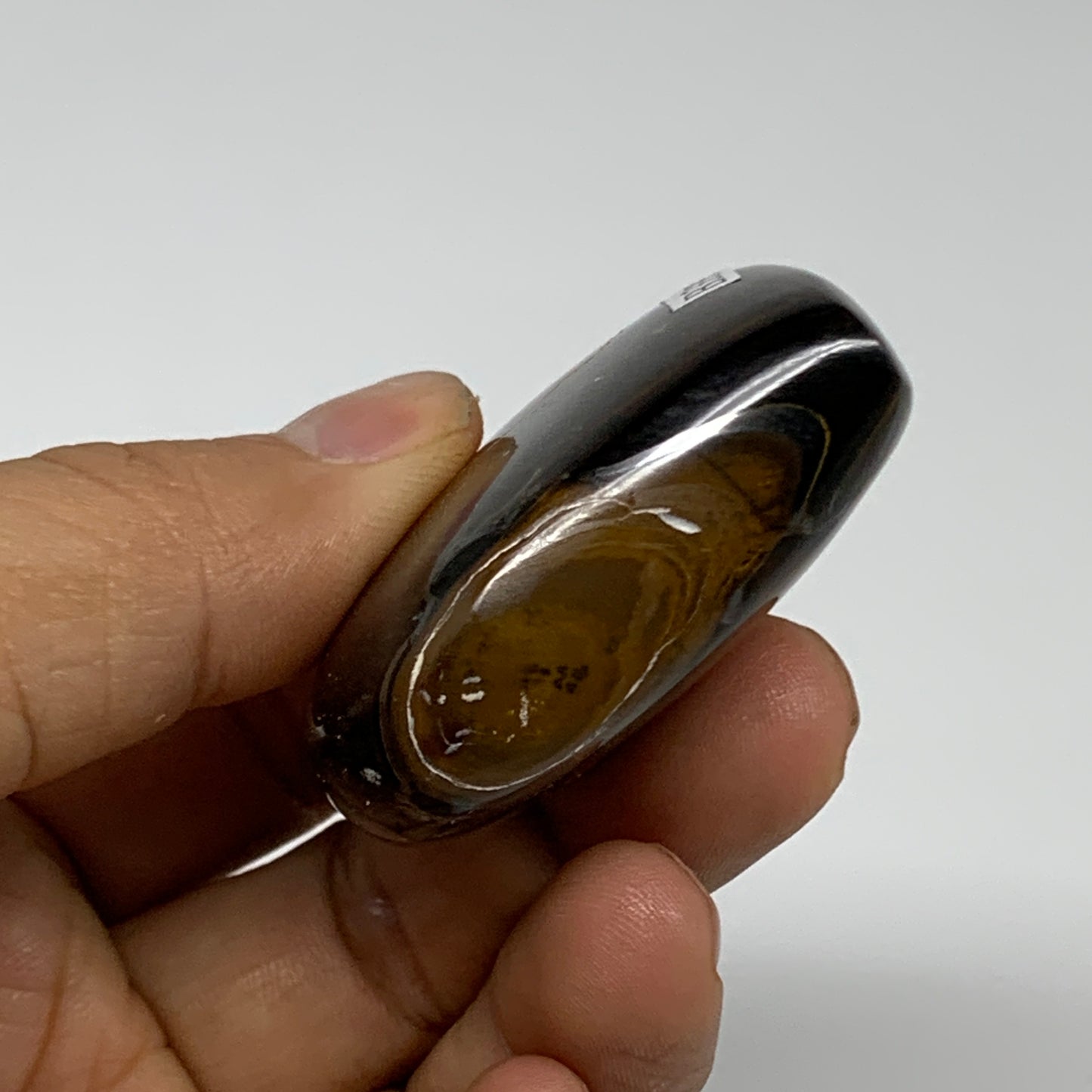 69.3g, 2"x2"x0.7", Tiger's Eye Heart Polished Healing Crystal @India, B33903