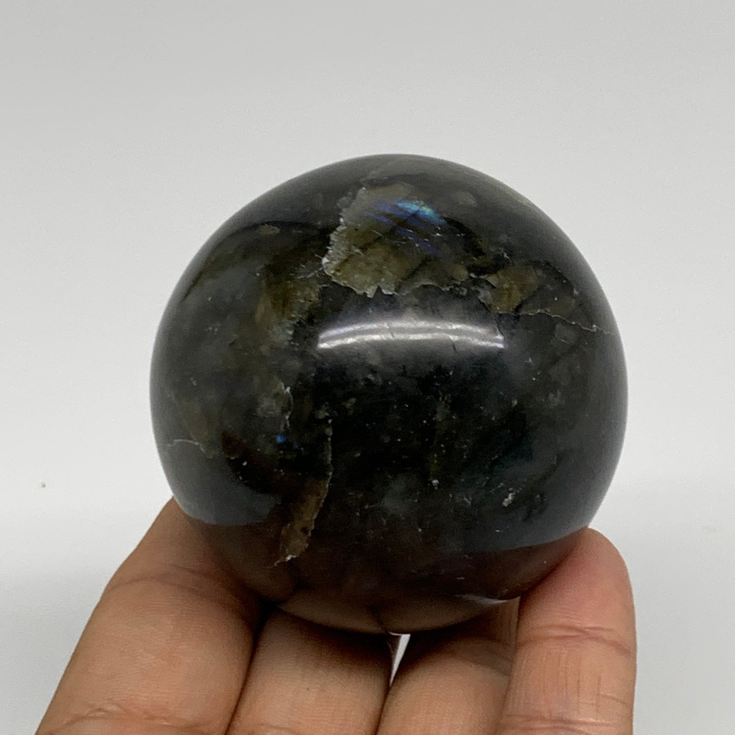 0.63 lbs, 2.3"(59mm), Natural Labradorite Sphere Gemstone,Crystal, B35309