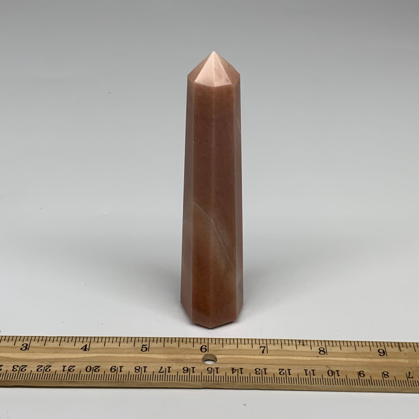 141.2g, 5.1"x1"x1" Red Aventurine Tower Obelisk Point Crystal @India,B31098