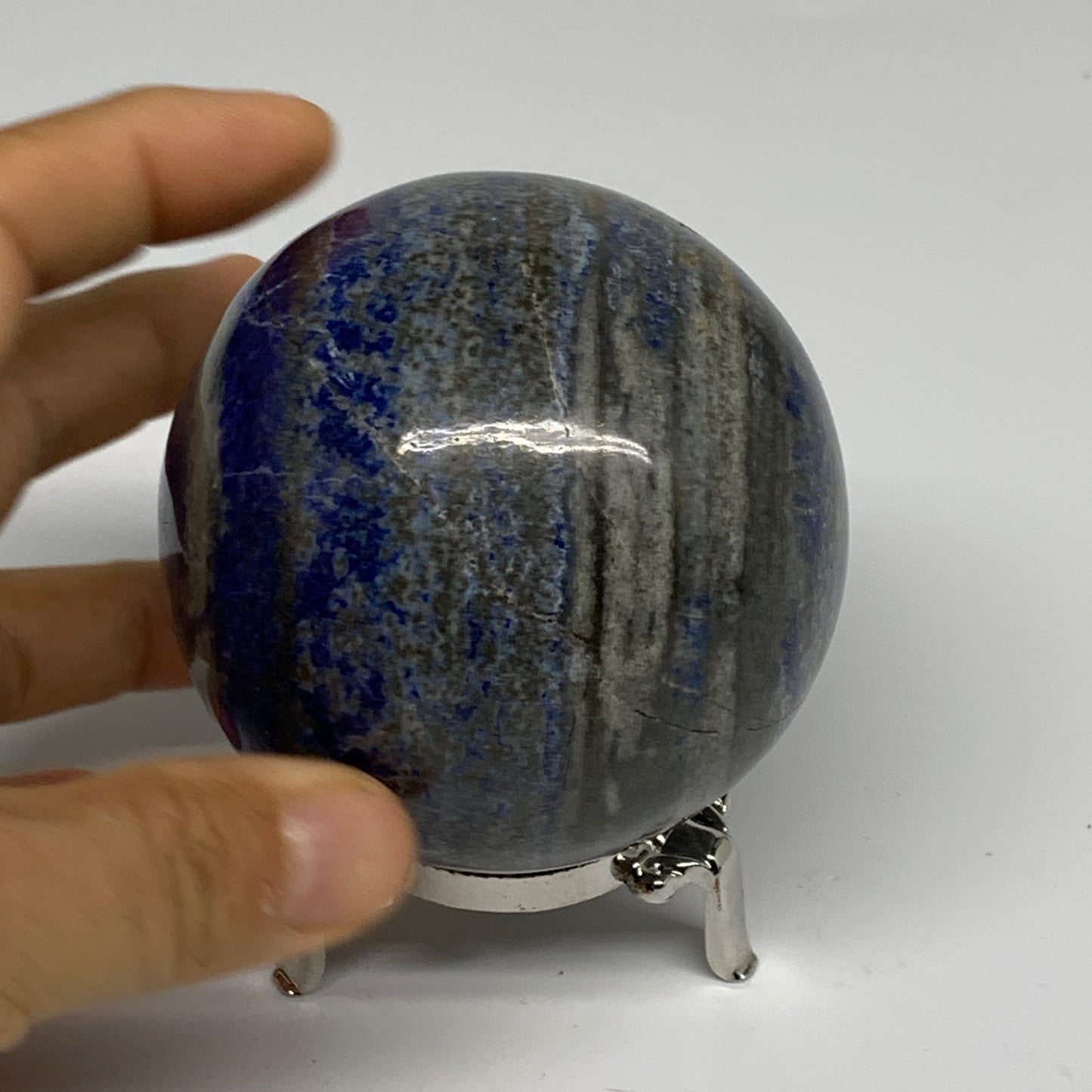 1.41 lbs, 2.9" (73mm), Lapis Lazuli Sphere Ball Gemstone @Afghanistan, B33190