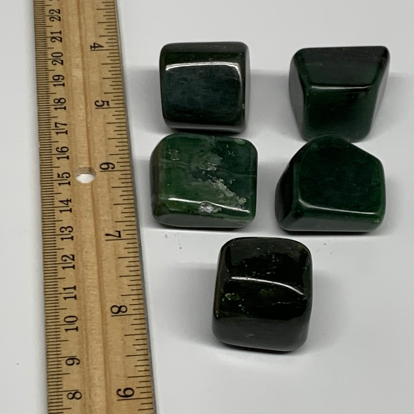 166g, 1"-1.1", 5pcs, Natural Nephrite Jade Tumbled Stone @Afghanistan,B31886