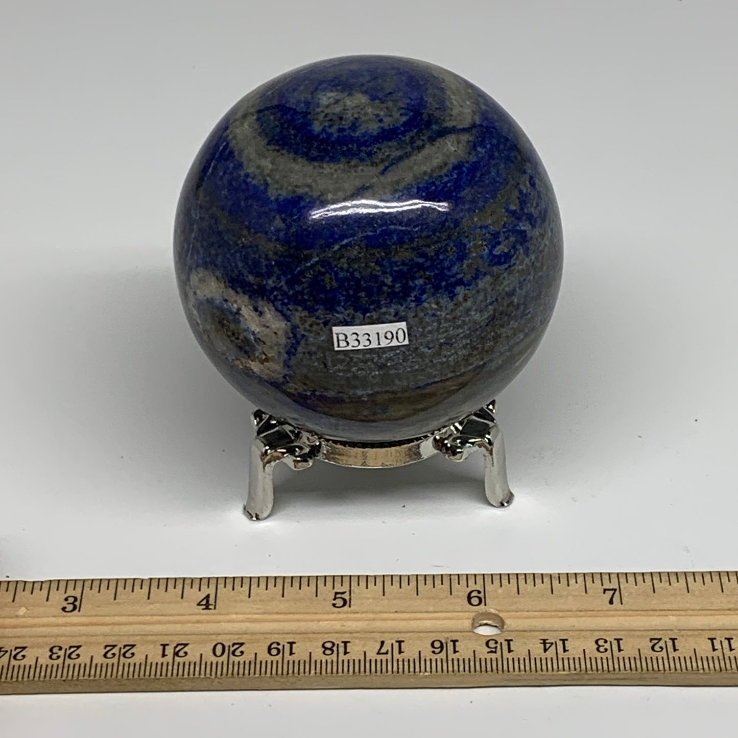 1.41 lbs, 2.9" (73mm), Lapis Lazuli Sphere Ball Gemstone @Afghanistan, B33190