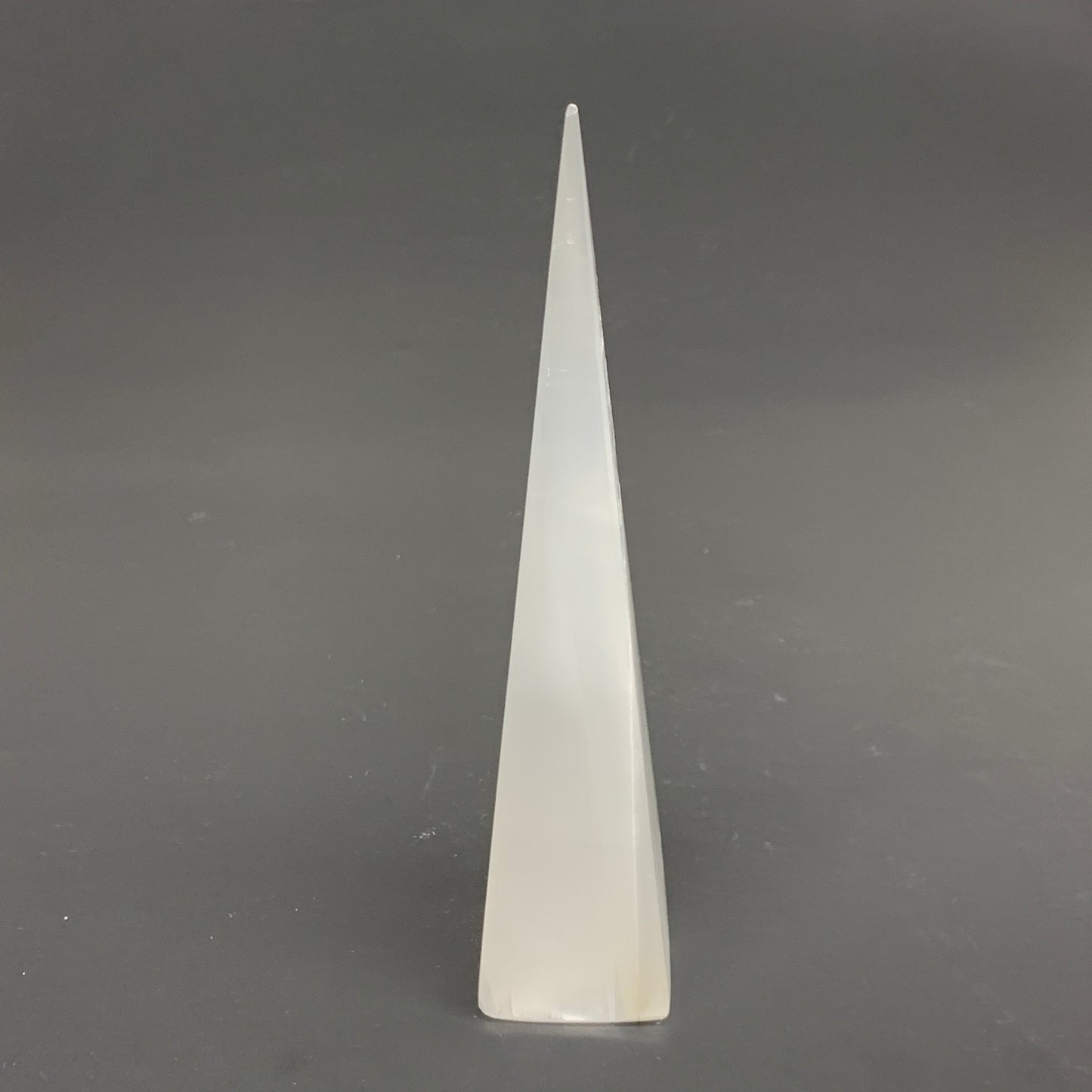 252.5g, 7.5"x1.5"x1.6" Selenite (Satin Spar) Crystal Crystal Tower Point,B35955