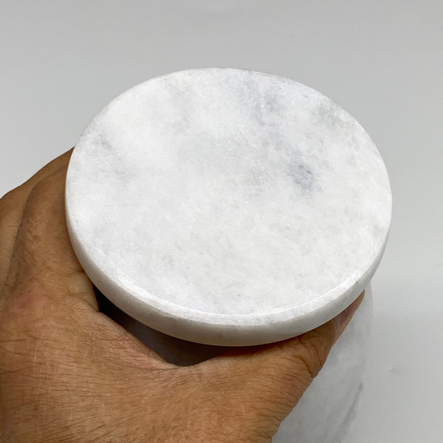 2.44 lbs,  4"x3.9", Natural Marble Crystal Pestle and Mortar Handmade, B32524