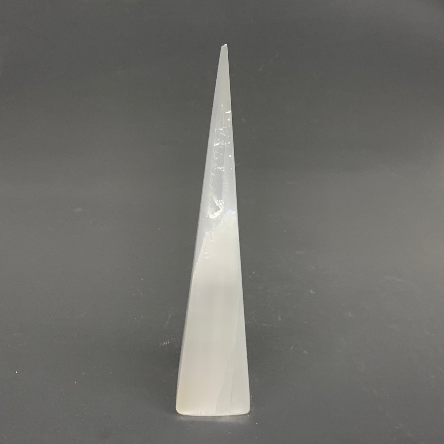 252.5g, 7.5"x1.5"x1.6" Selenite (Satin Spar) Crystal Crystal Tower Point,B35955