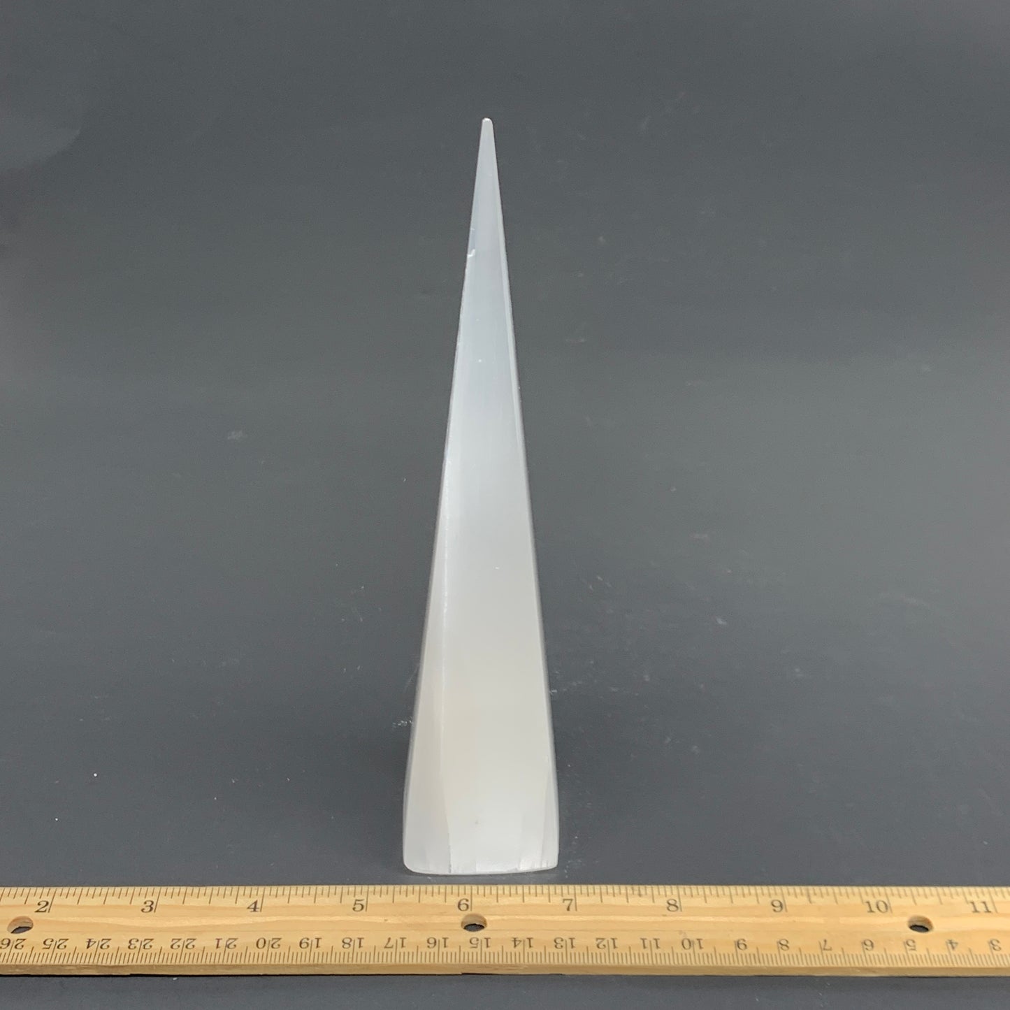 252.5g, 7.5"x1.5"x1.6" Selenite (Satin Spar) Crystal Crystal Tower Point,B35955