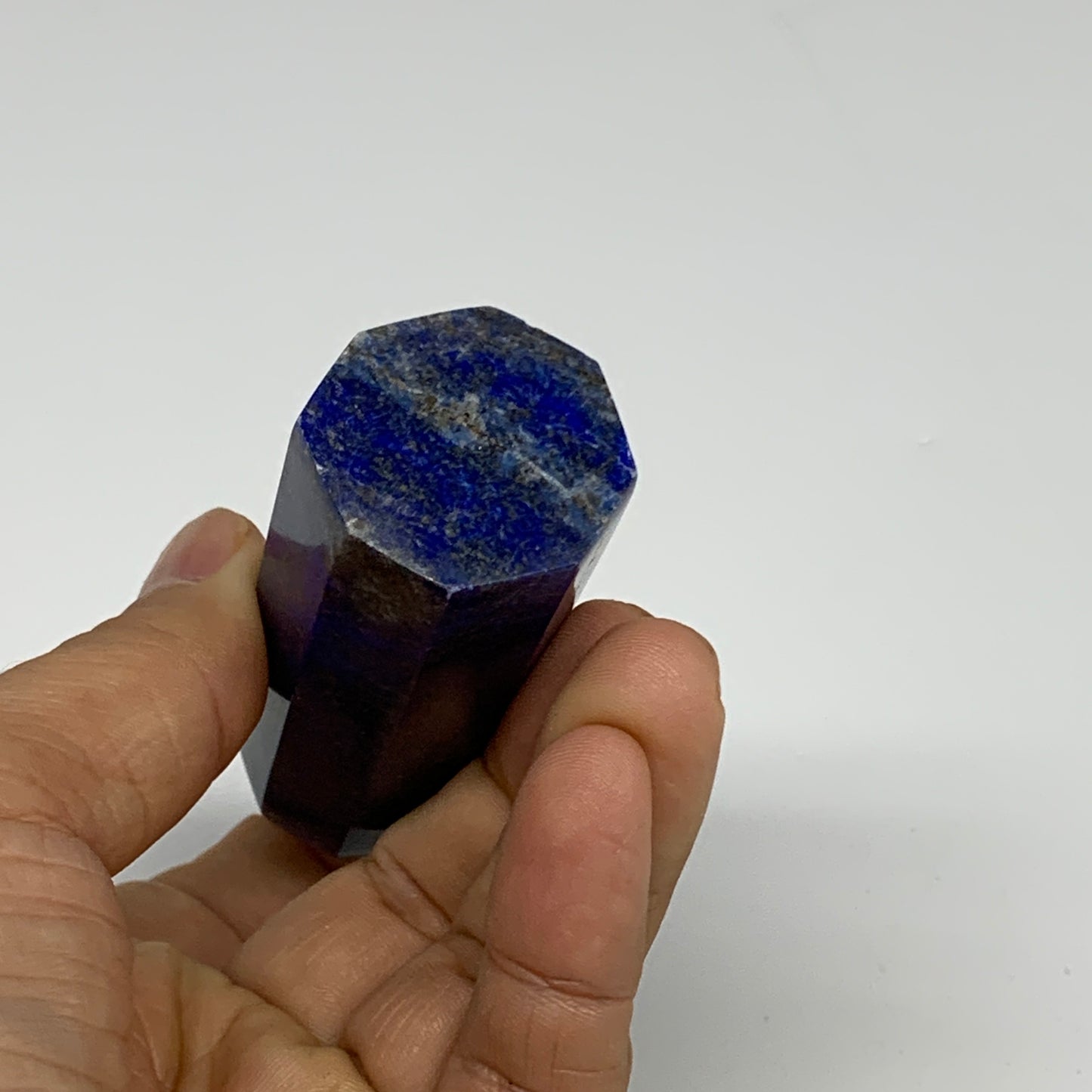 125.3g, 2.9"x1.1", Natural Lapis Lazuli Tower Point Obelisk Afghanistan,B30368