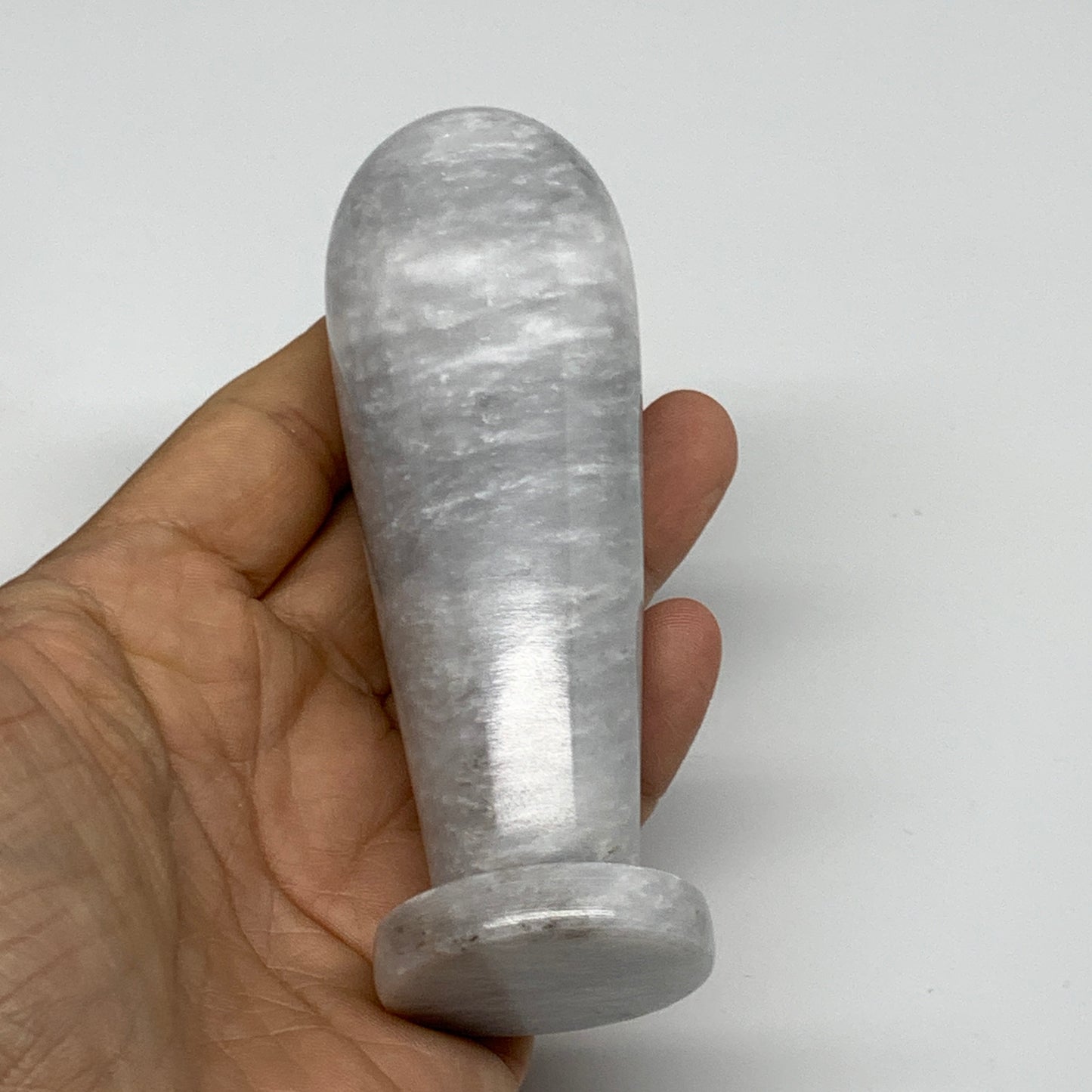 2.44 lbs,  4"x3.9", Natural Marble Crystal Pestle and Mortar Handmade, B32524