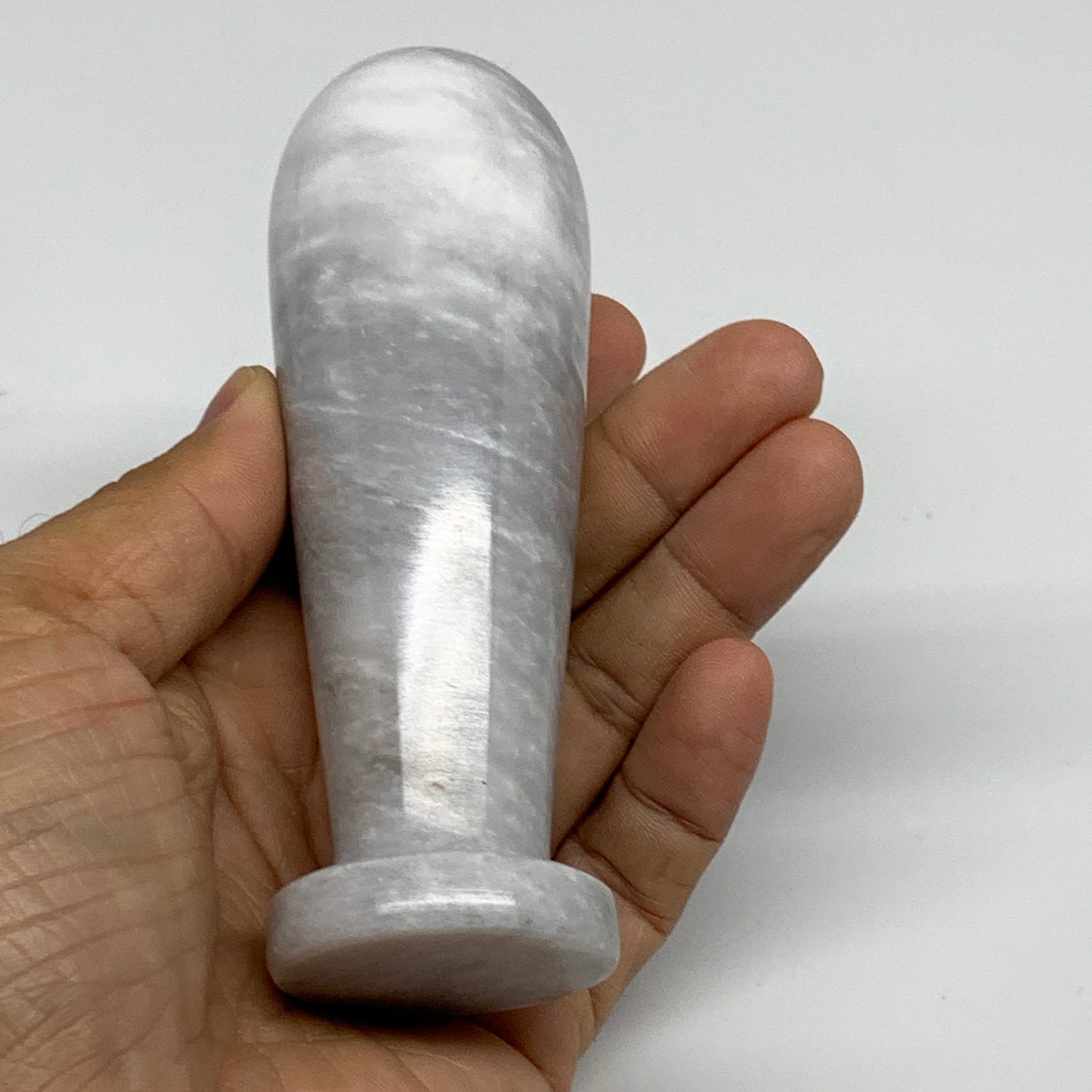 2.44 lbs,  4"x3.9", Natural Marble Crystal Pestle and Mortar Handmade, B32524