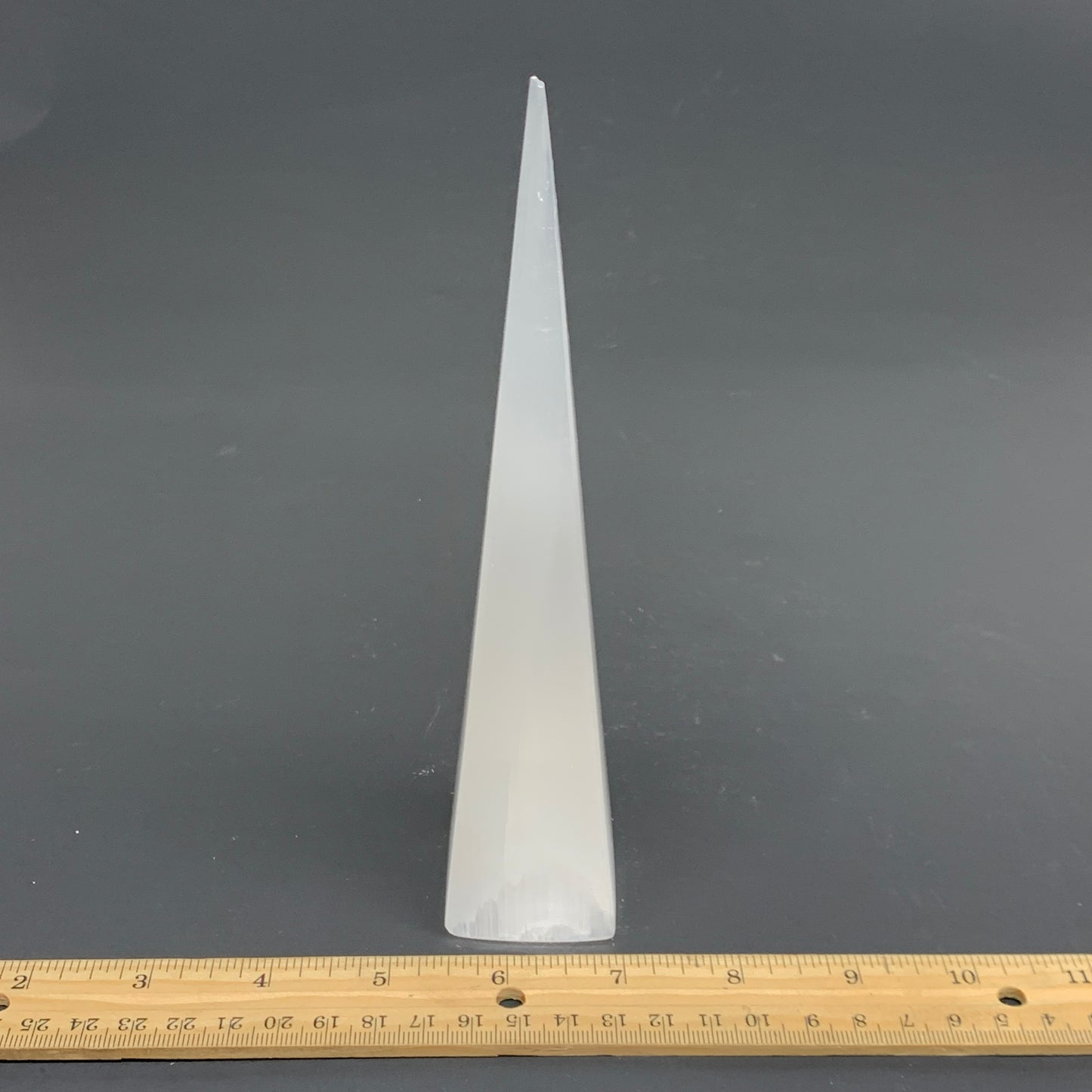252.5g, 7.5"x1.5"x1.6" Selenite (Satin Spar) Crystal Crystal Tower Point,B35955