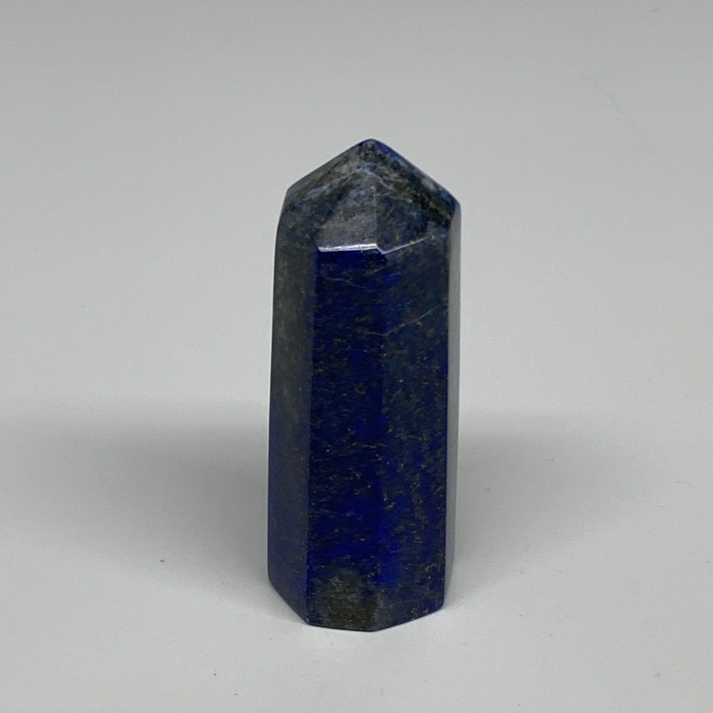 125.3g, 2.9"x1.1", Natural Lapis Lazuli Tower Point Obelisk Afghanistan,B30368