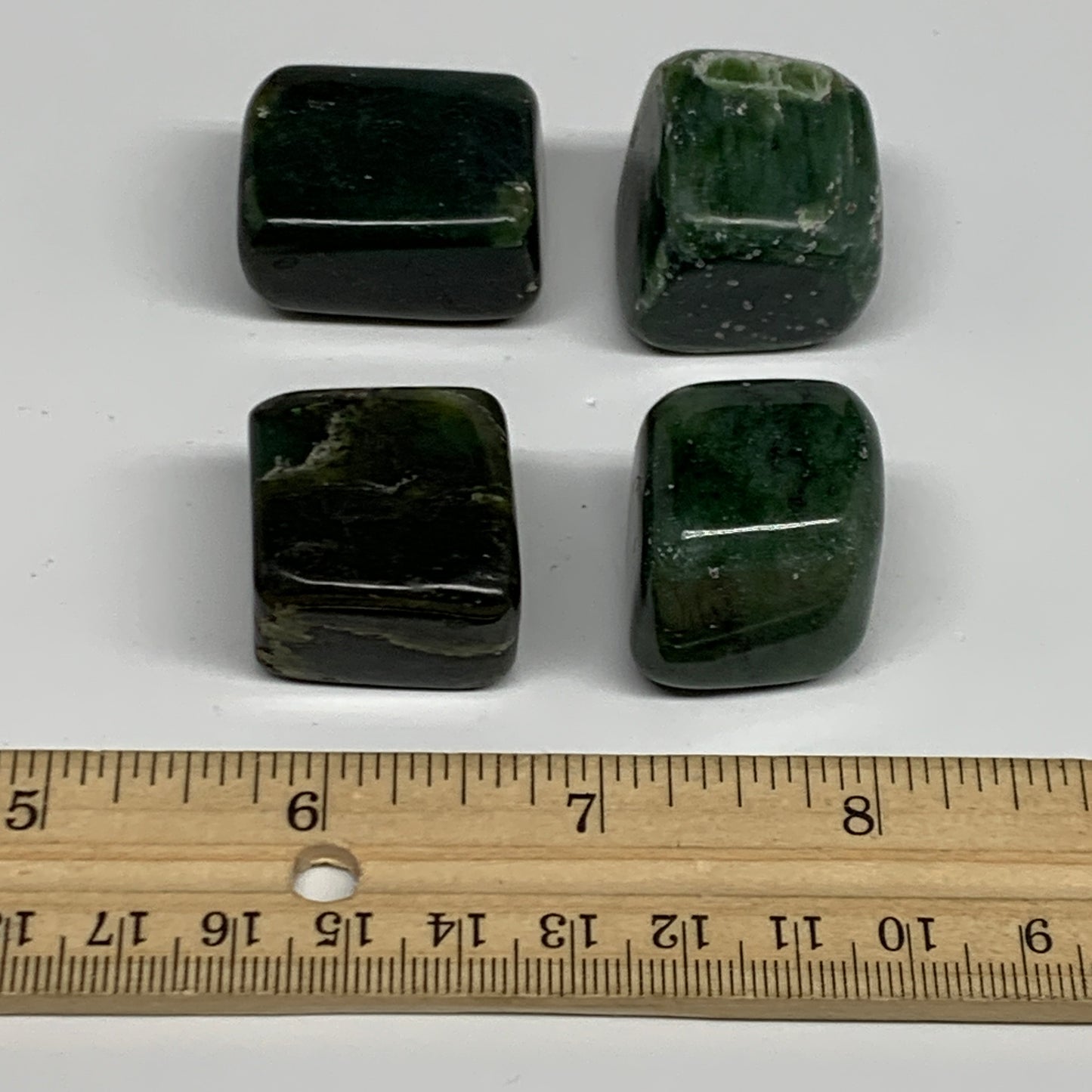 134.7g, 0.9"-1.2", 4pcs, Natural Nephrite Jade Tumbled Stone @Afghanistan,B31887