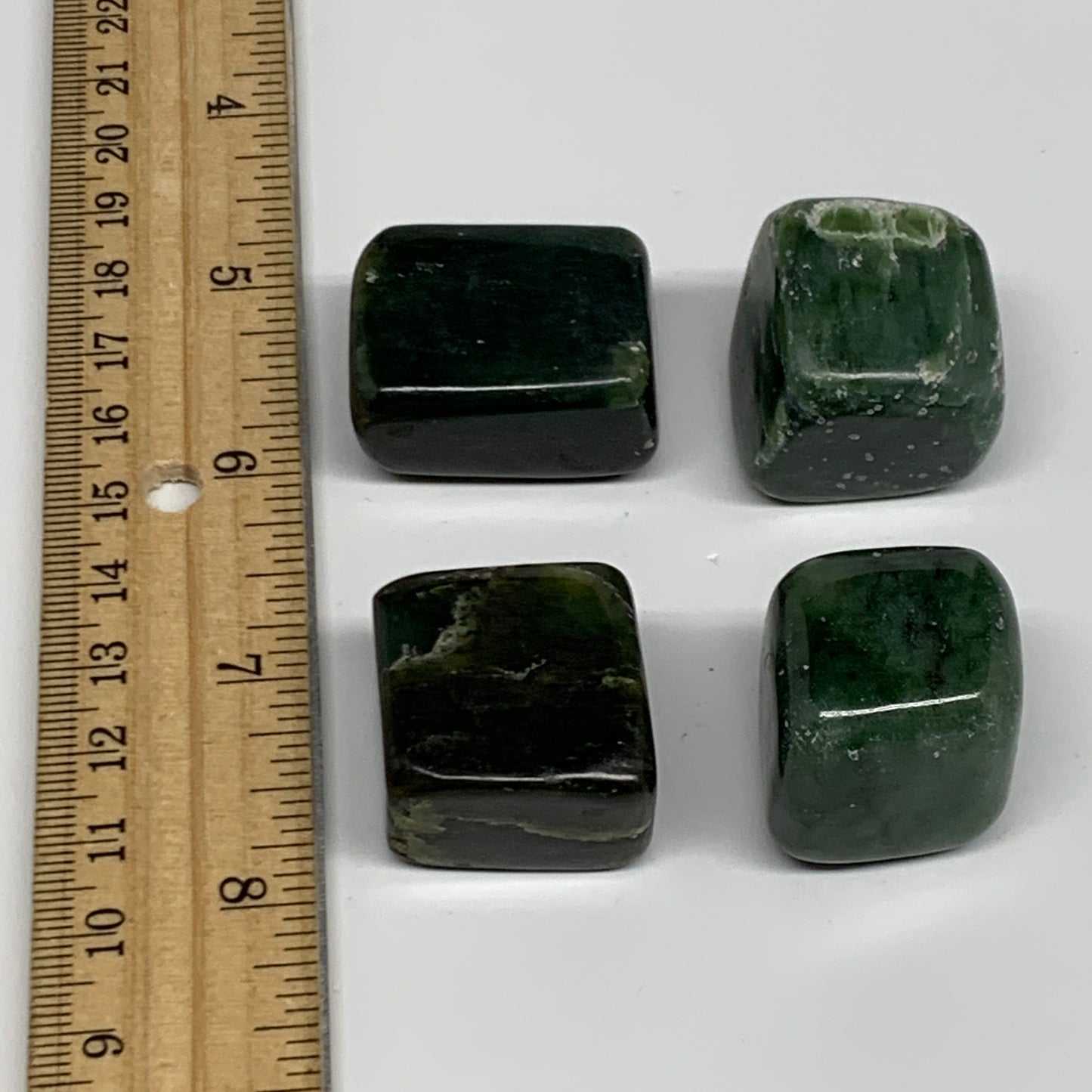 134.7g, 0.9"-1.2", 4pcs, Natural Nephrite Jade Tumbled Stone @Afghanistan,B31887