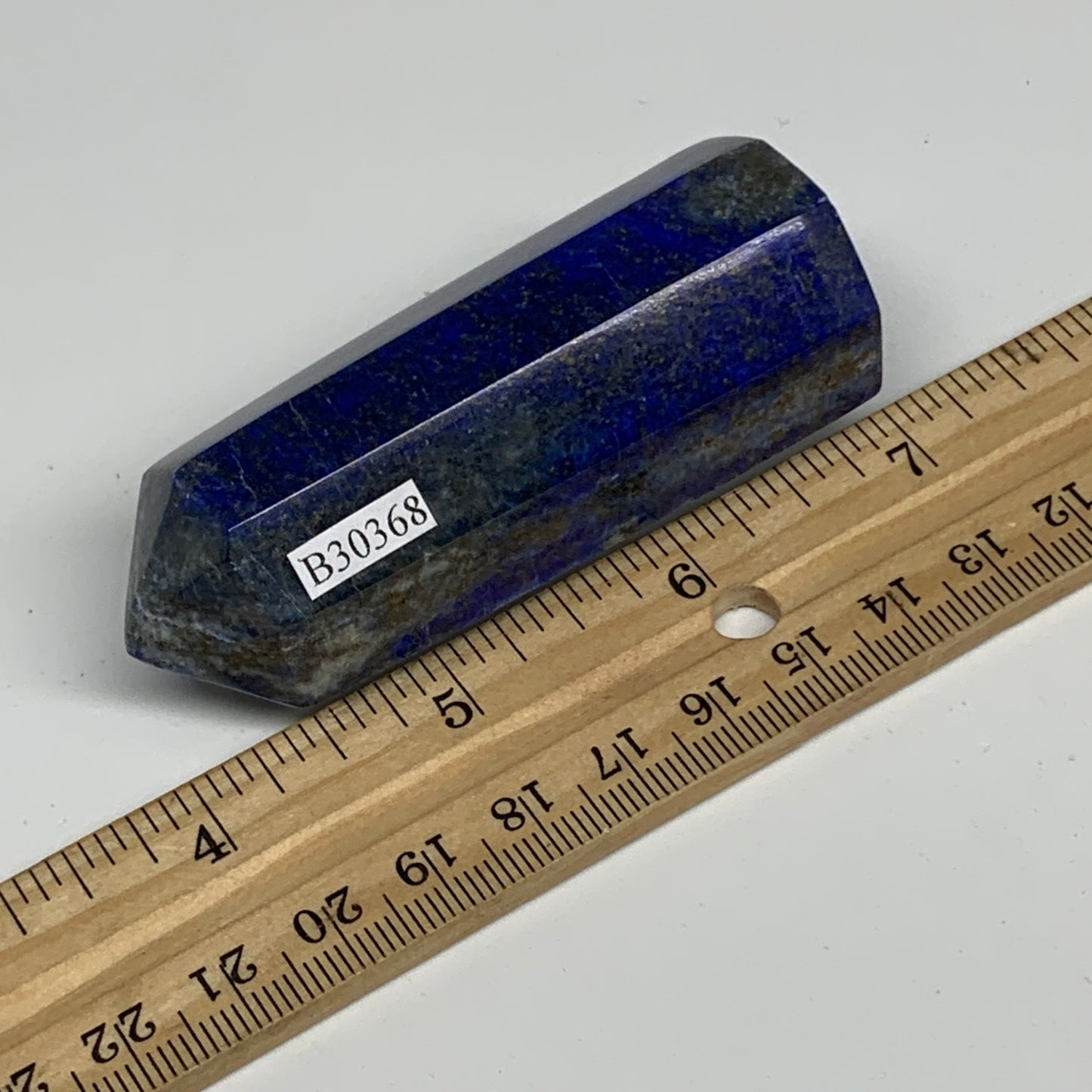 125.3g, 2.9"x1.1", Natural Lapis Lazuli Tower Point Obelisk Afghanistan,B30368