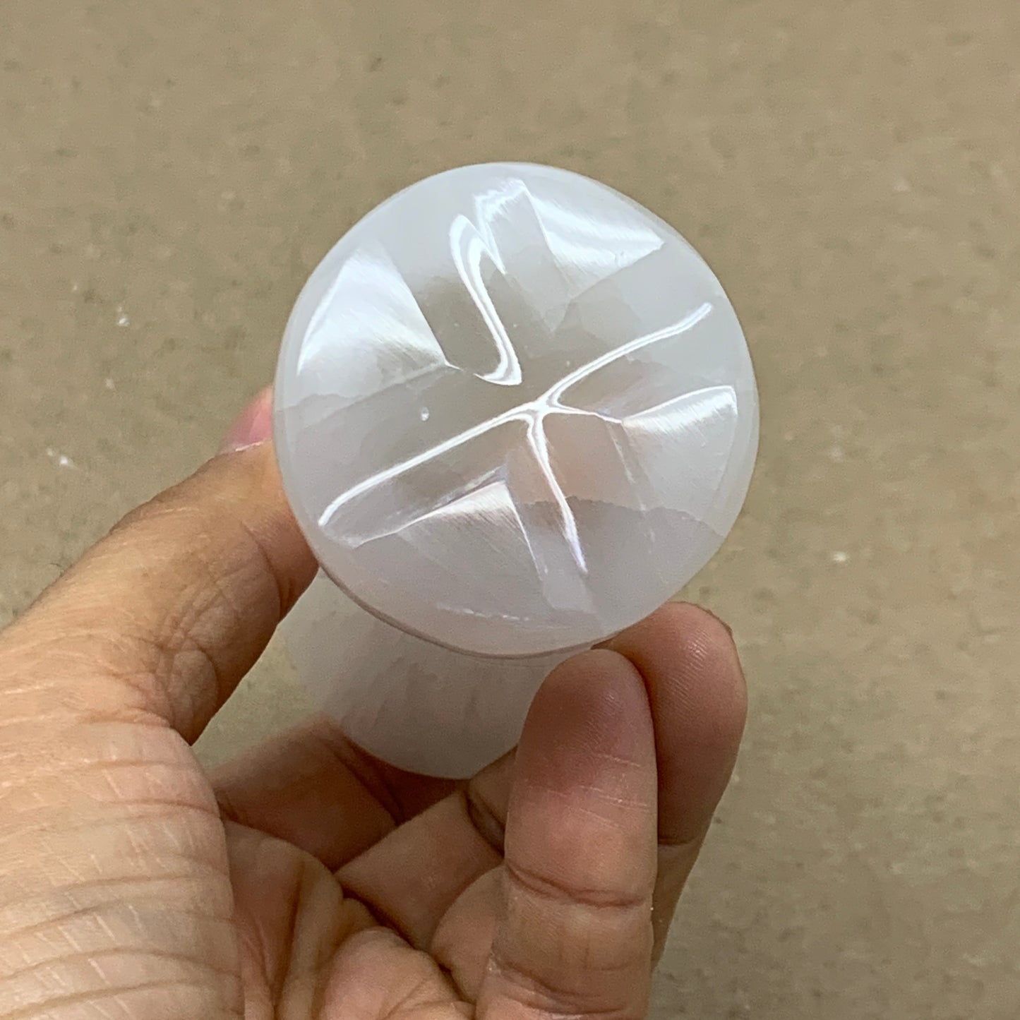 237g, 3.8"x1.8", Natural Selenite Crystal Mushroom Gemstone, B36655