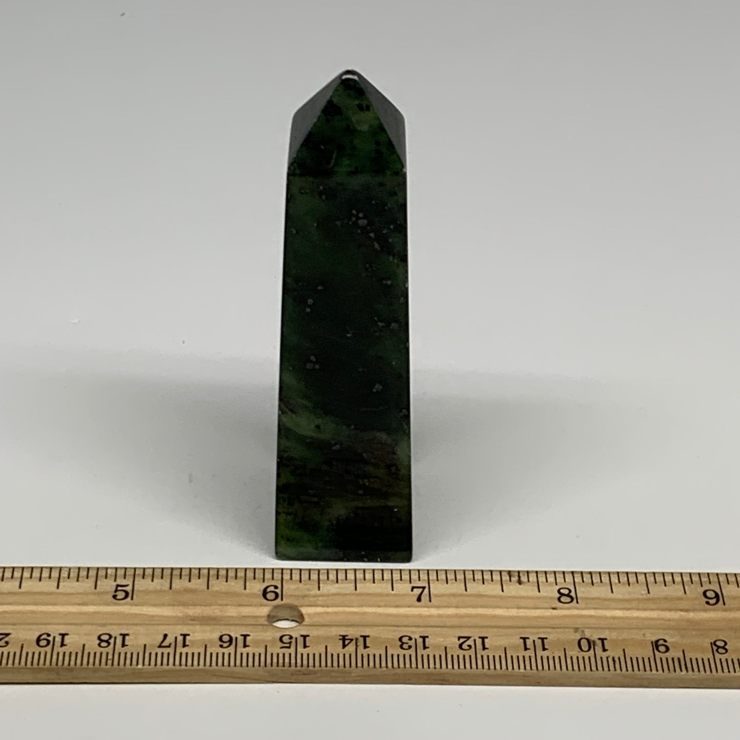 111.1g, 3.5"x1.1"x1", Serpentine Point Tower Obelisk Crystal @Pakistan, B29617