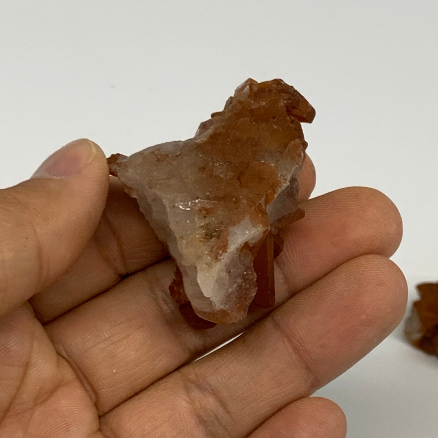 105.1g, 1.5"-2.1", 4pcs, Orange Quartz Cluster Crystal Terminated @Brazil, B2888