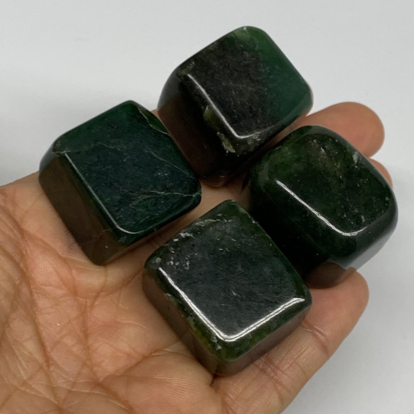 155.2g, 0.9"-1.2", 4pcs, Natural Nephrite Jade Tumbled Stone @Afghanistan,B31888