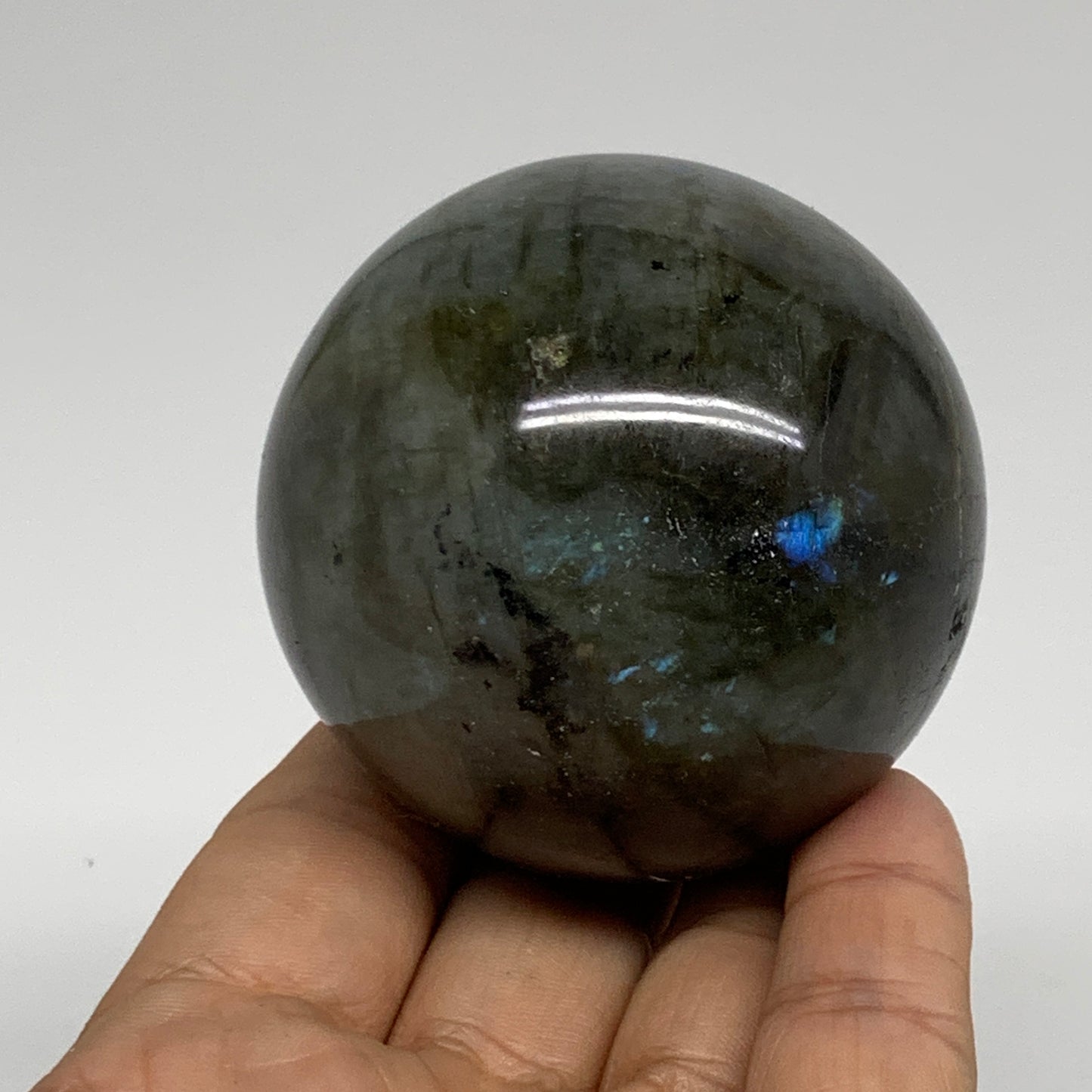 0.63 lbs, 2.3"(58mm), Natural Labradorite Sphere Gemstone,Crystal, B35310