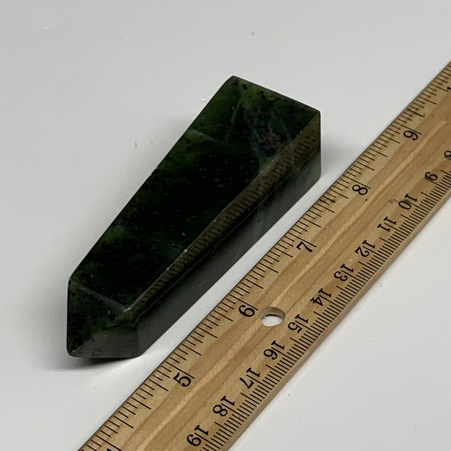 111.1g, 3.5"x1.1"x1", Serpentine Point Tower Obelisk Crystal @Pakistan, B29617