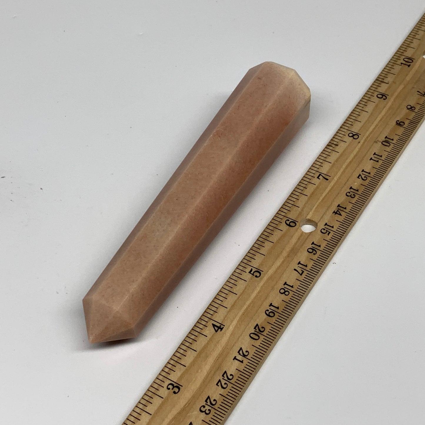 159.5g, 5.1"x1.1"x1.1" Red Aventurine Tower Obelisk Point Crystal @India,B31099