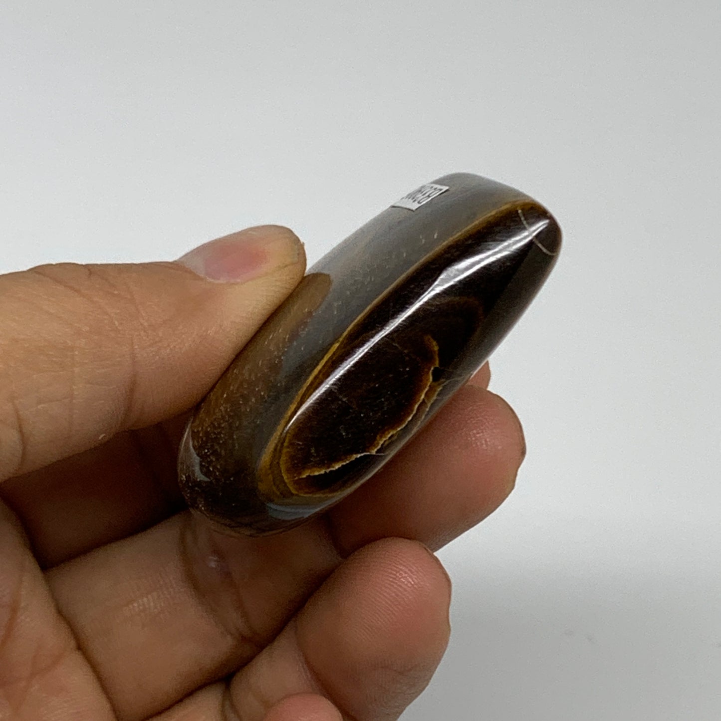 67.3g, 2"x2.2"x0.7", Tiger's Eye Heart Polished Healing Crystal @India, B33905