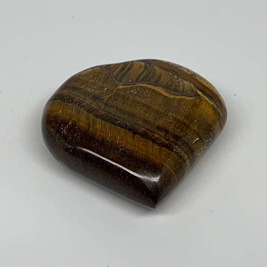 68.5g, 2"x2.1"x0.7", Tiger's Eye Heart Polished Healing Crystal @India, B33906