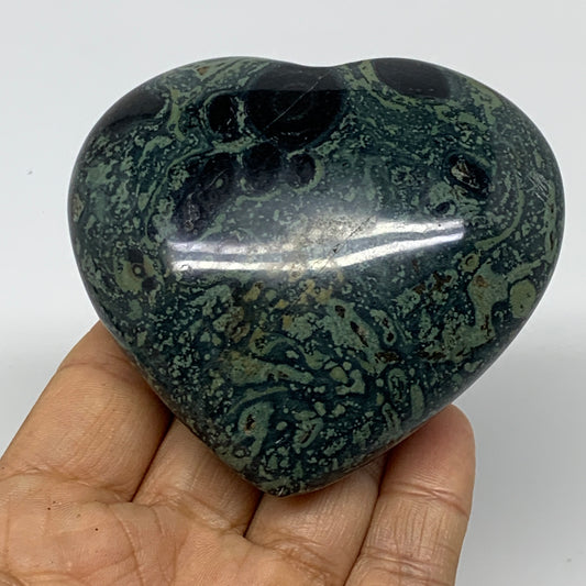 0.55 lbs, 2.9"x3.1"x1.3", Kambaba Jasper Heart Crocodile Polished Crystal, B3756