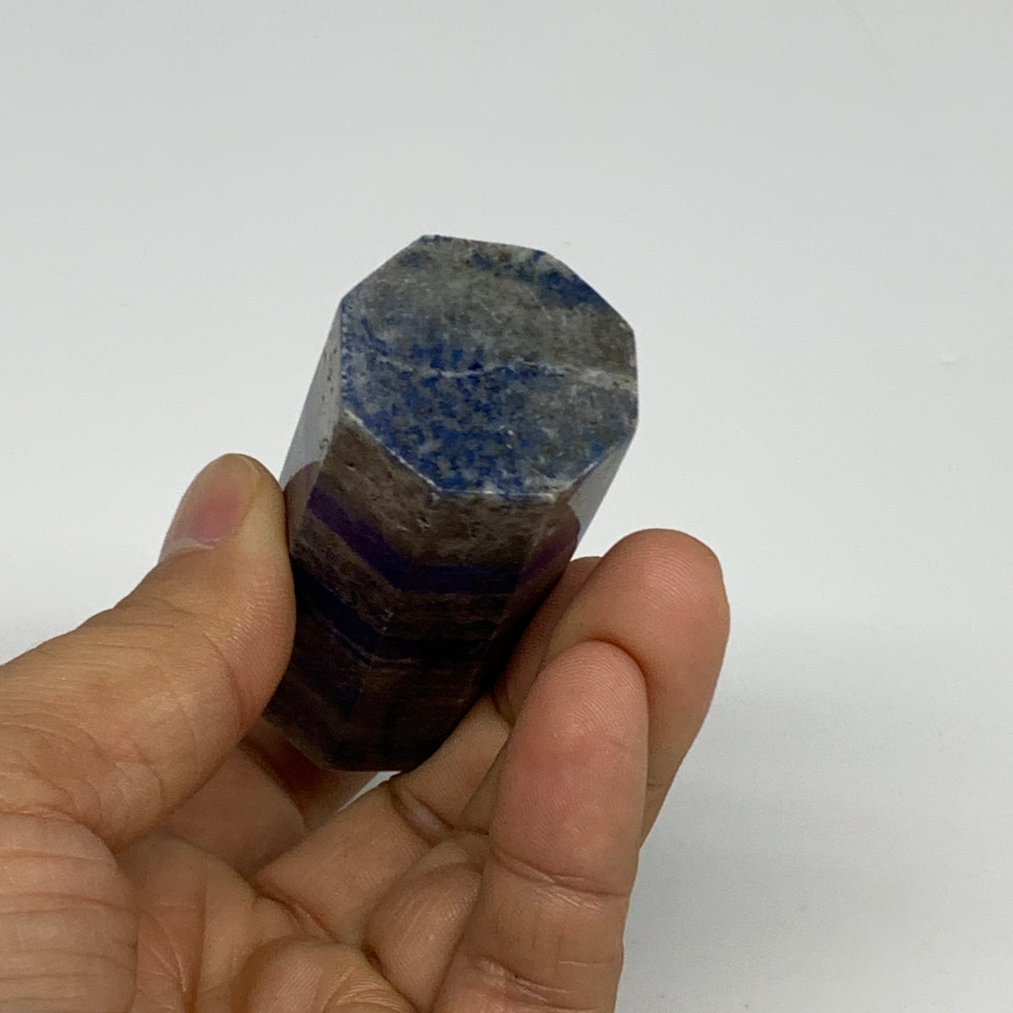 128.6g, 2.7"x1.1", Natural Lapis Lazuli Tower Point Obelisk Afghanistan,B30369