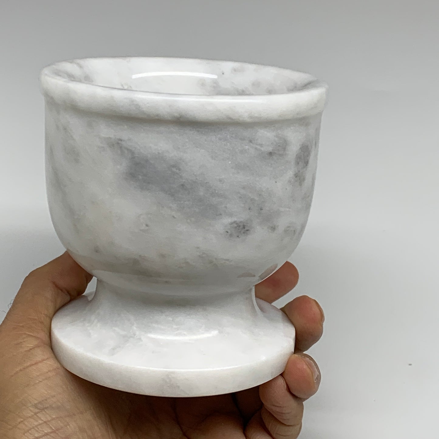 2.35 lbs,  3.9"x3.8", Natural Marble Crystal Pestle and Mortar Handmade, B32525