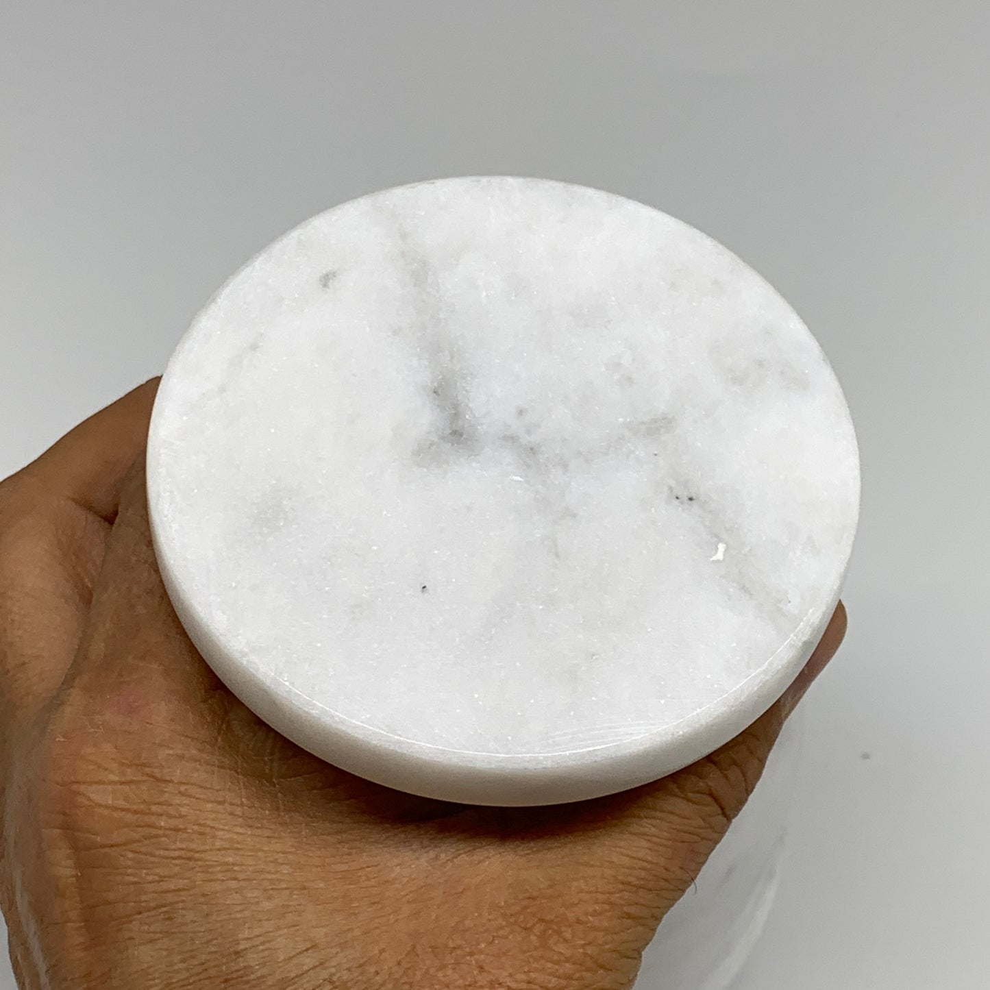 2.35 lbs,  3.9"x3.8", Natural Marble Crystal Pestle and Mortar Handmade, B32525