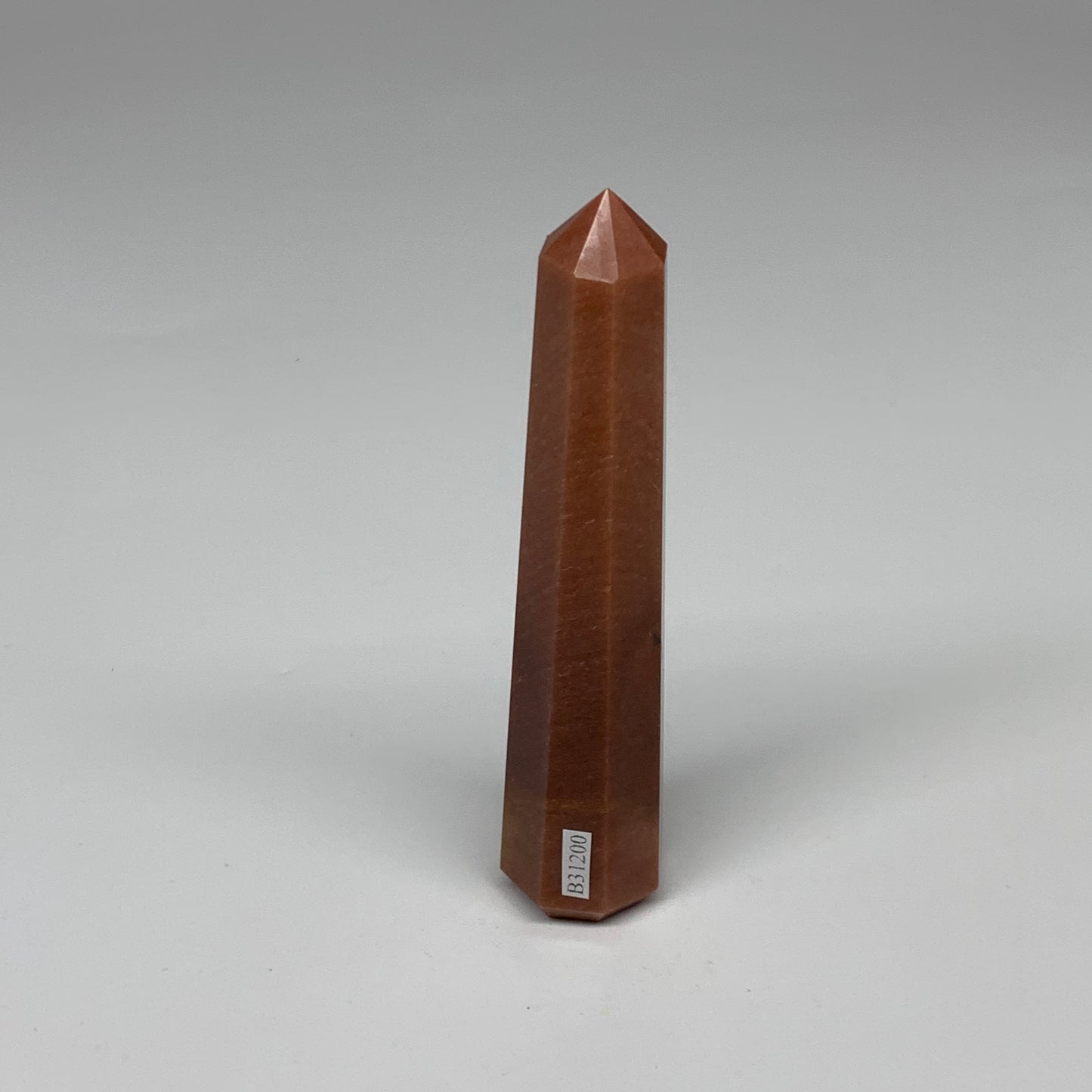 130g, 5"x1"x1" Red Aventurine Tower Obelisk Point Crystal @India,B31200
