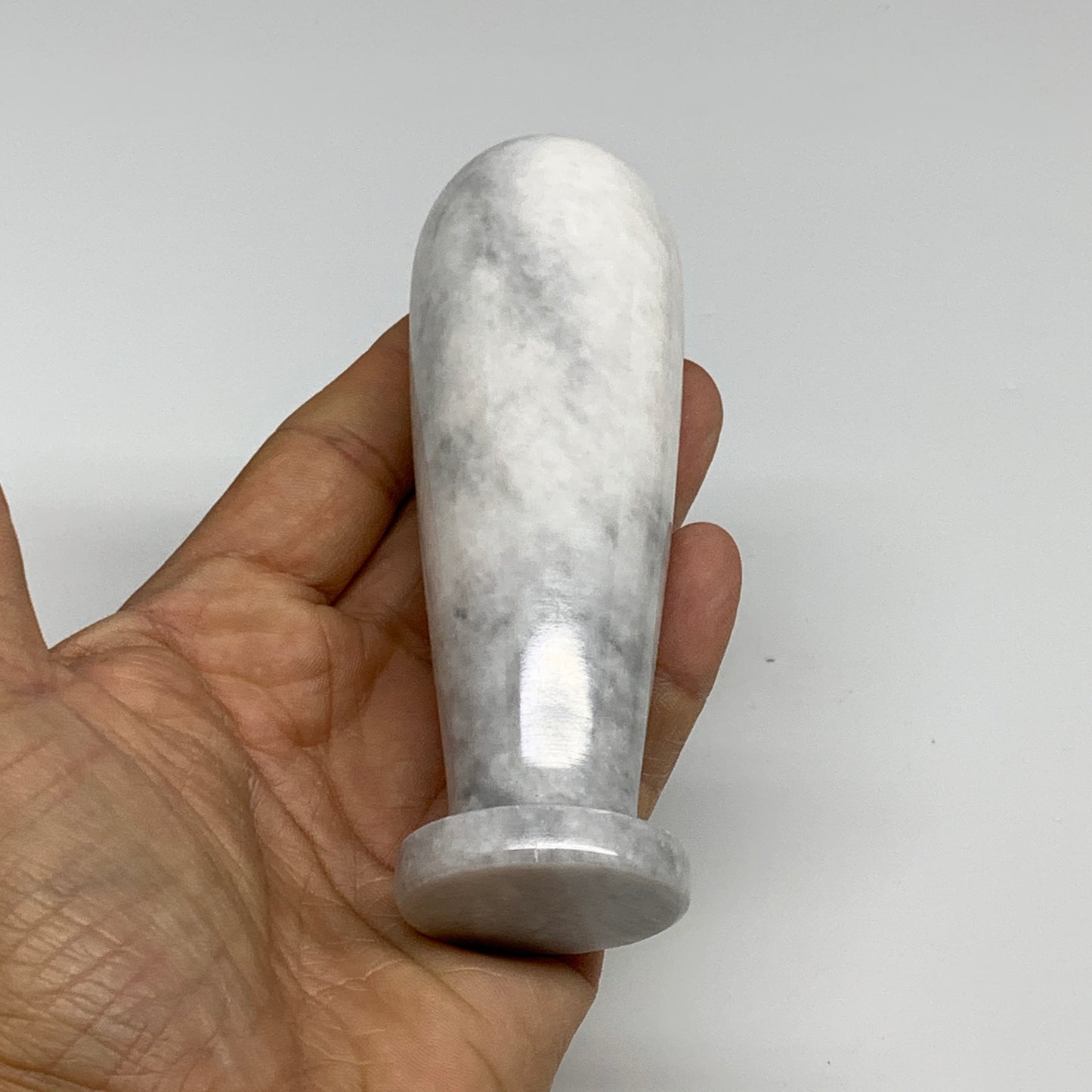 2.35 lbs,  3.9"x3.8", Natural Marble Crystal Pestle and Mortar Handmade, B32525