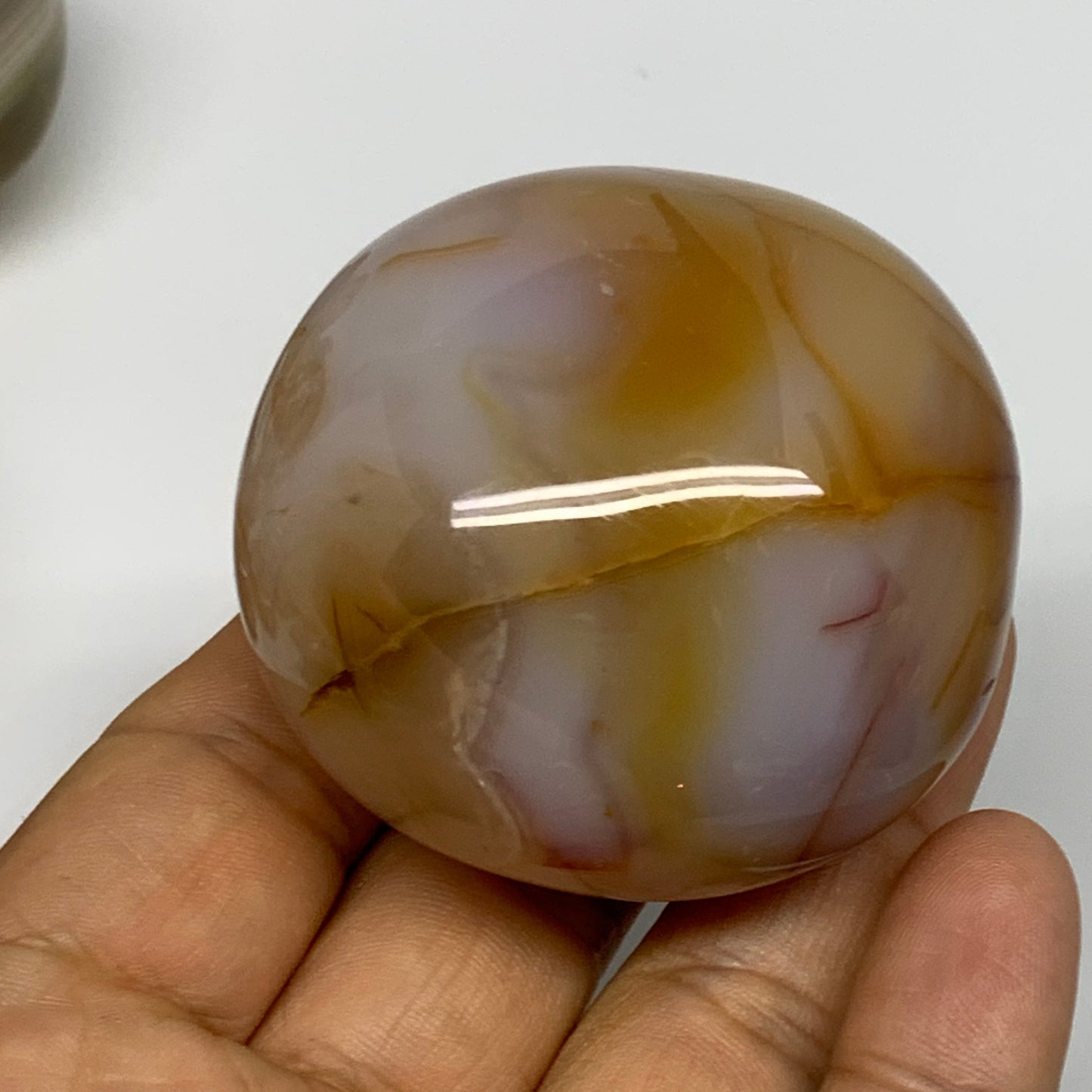 7.73 lbs (3508 Grams), 2"-2.8", 26pcs, Flower Agate Crystals Palm-Stone, B28097