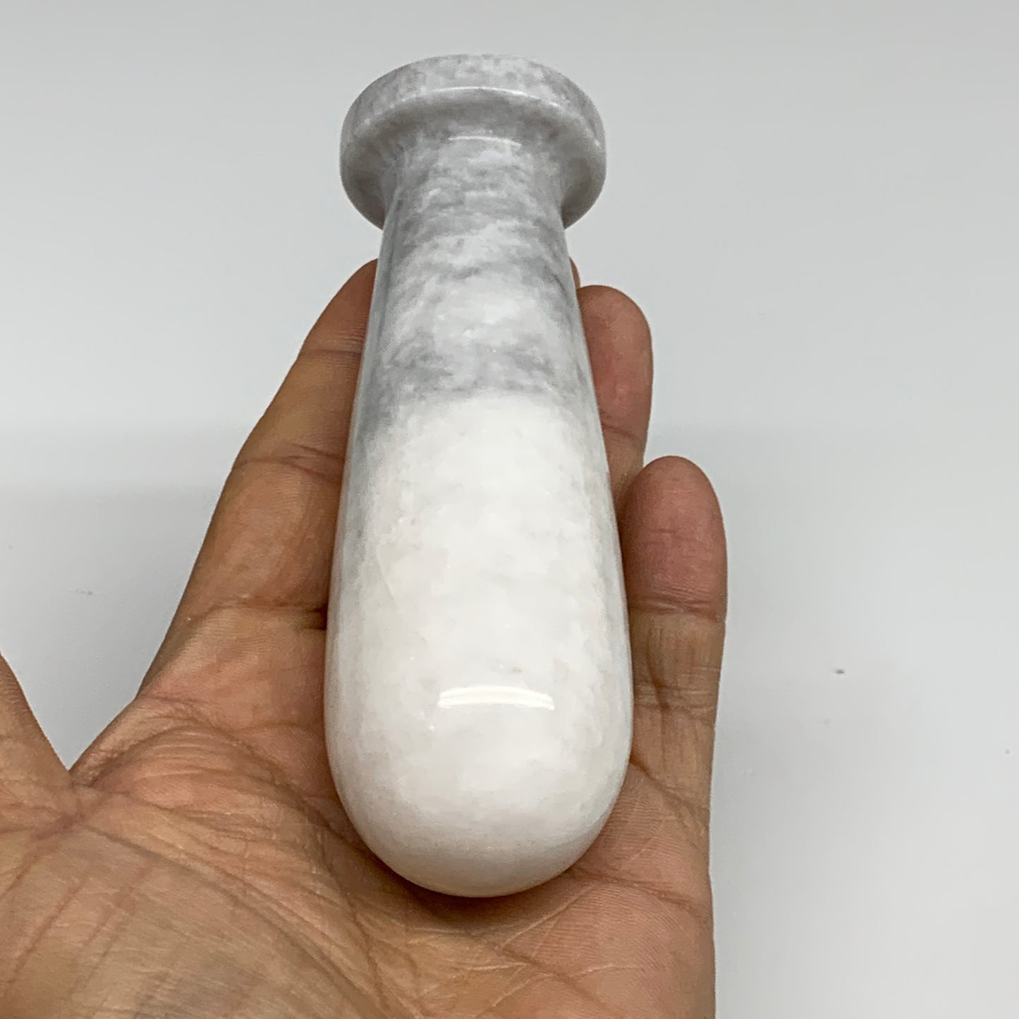 2.35 lbs,  3.9"x3.8", Natural Marble Crystal Pestle and Mortar Handmade, B32525