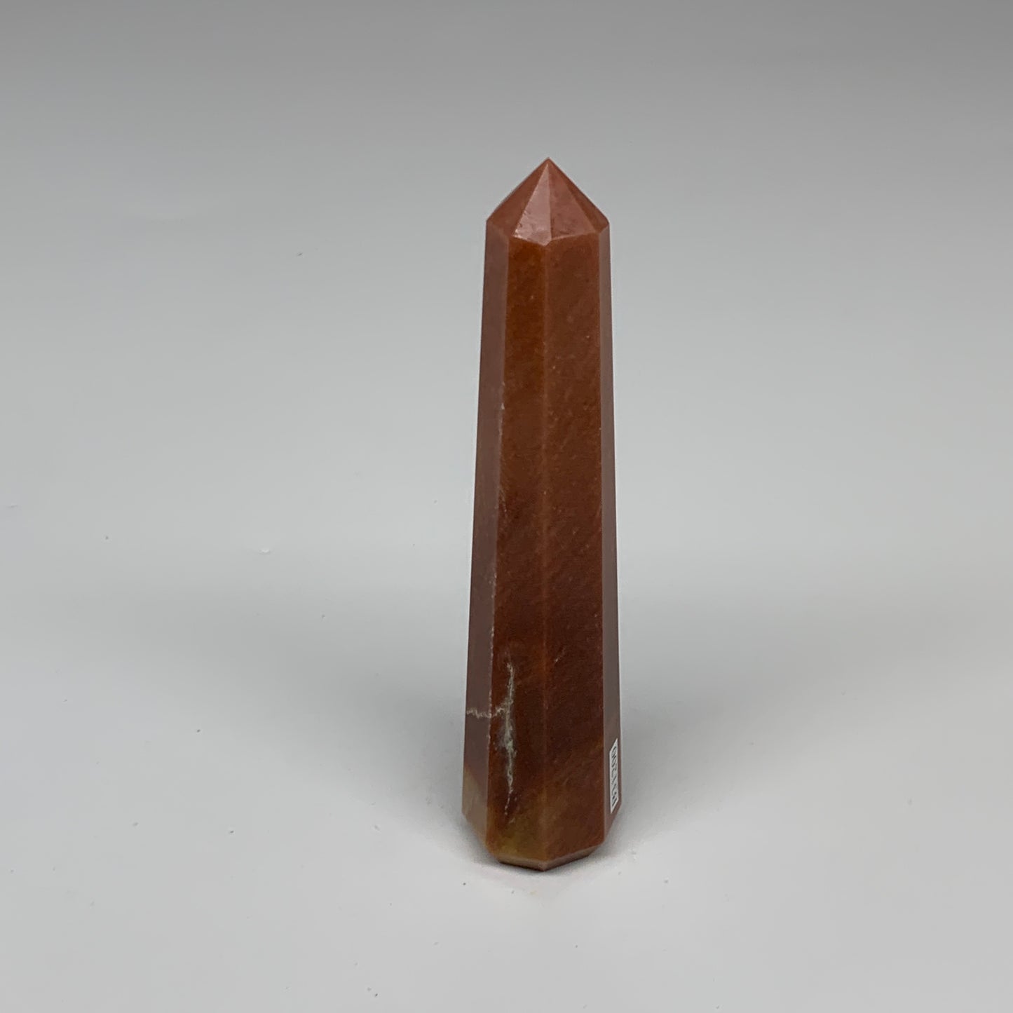 130g, 5"x1"x1" Red Aventurine Tower Obelisk Point Crystal @India,B31200