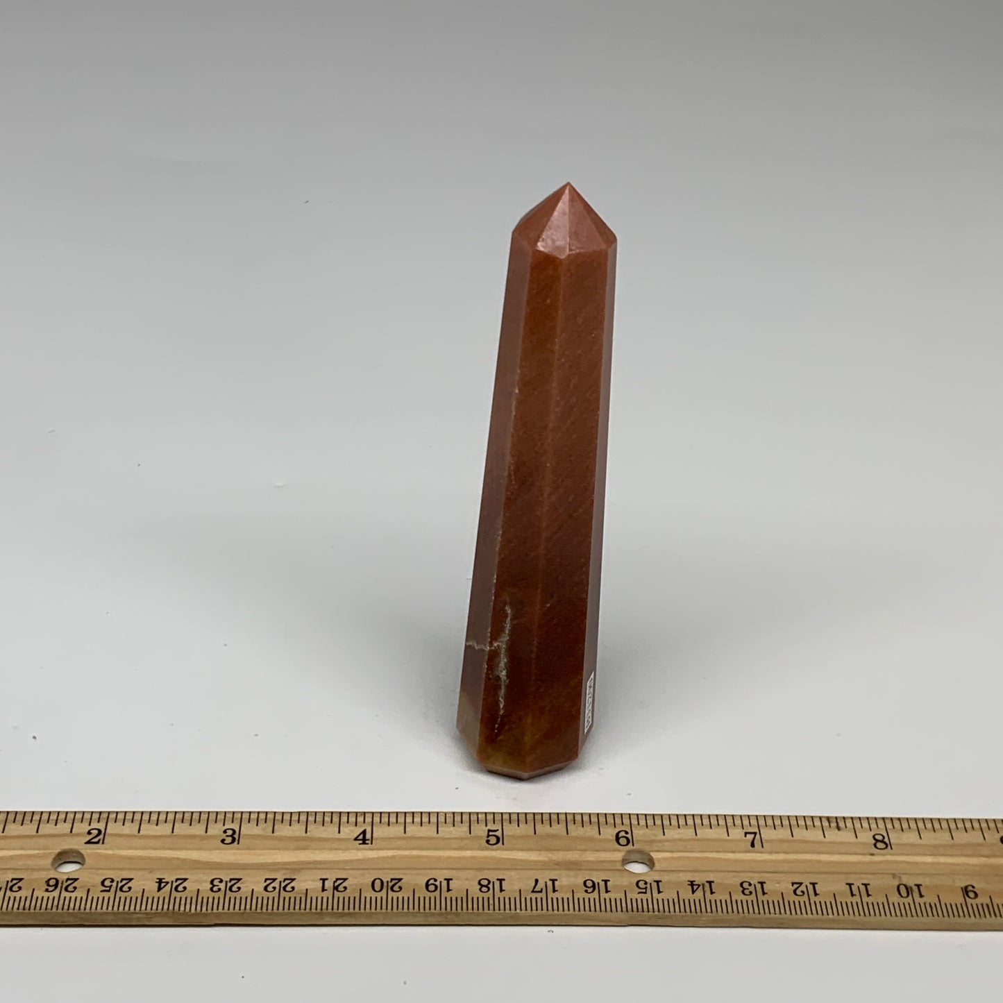 130g, 5"x1"x1" Red Aventurine Tower Obelisk Point Crystal @India,B31200